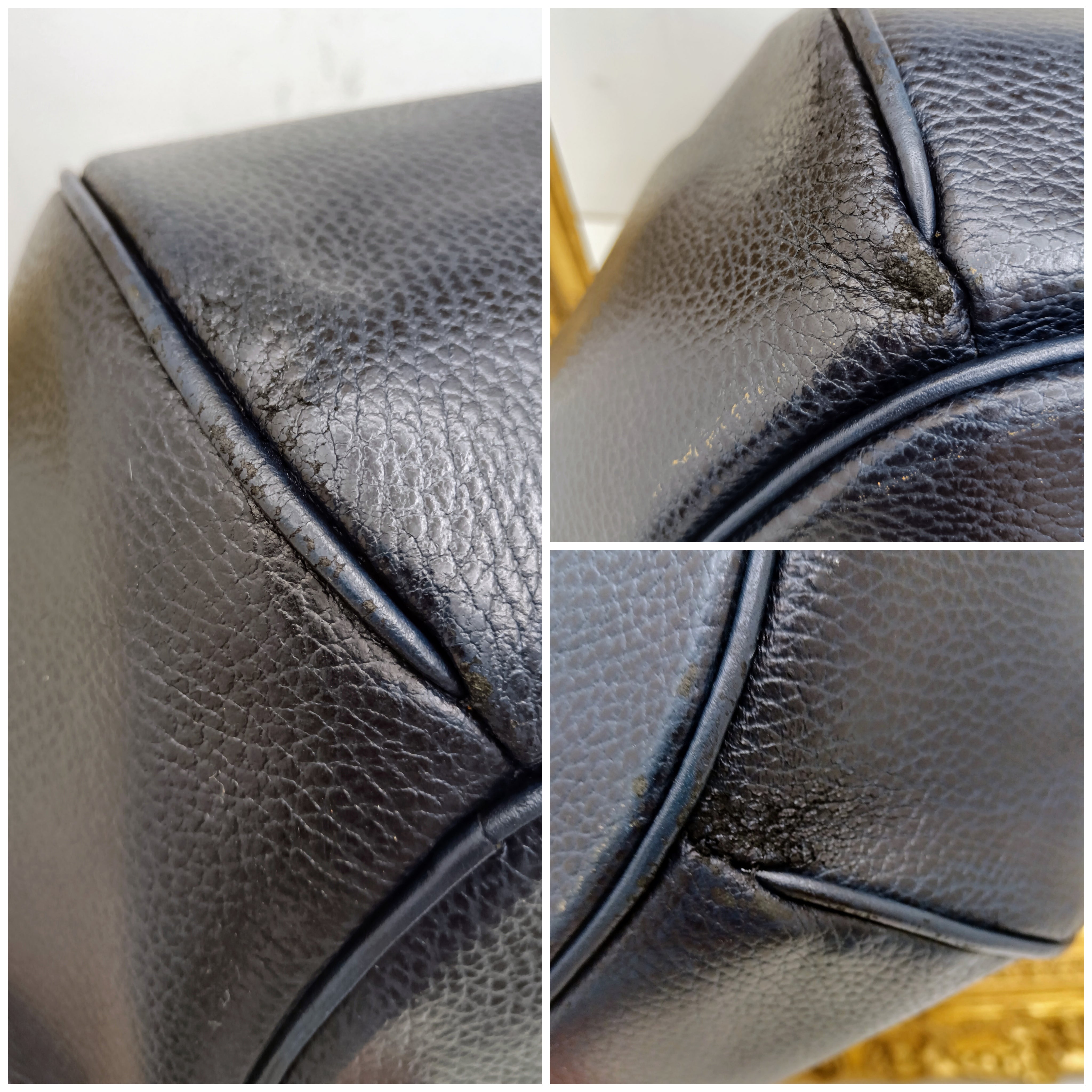 Cartier – Borsa a Secchiello Double-Face in Pelle Blu Vintage