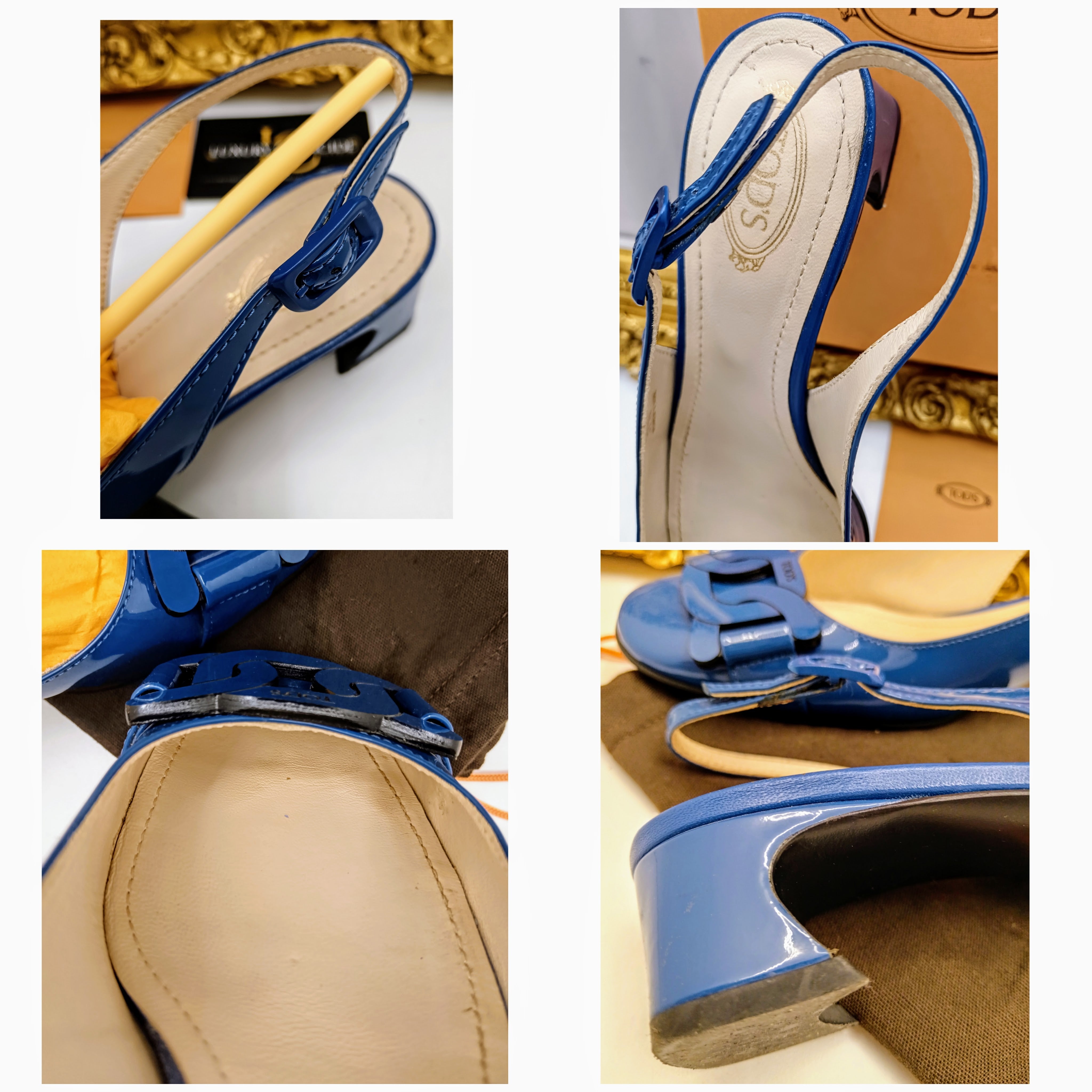 Tod’s - Slingback Kate Sandali Catena Vernice Bluette