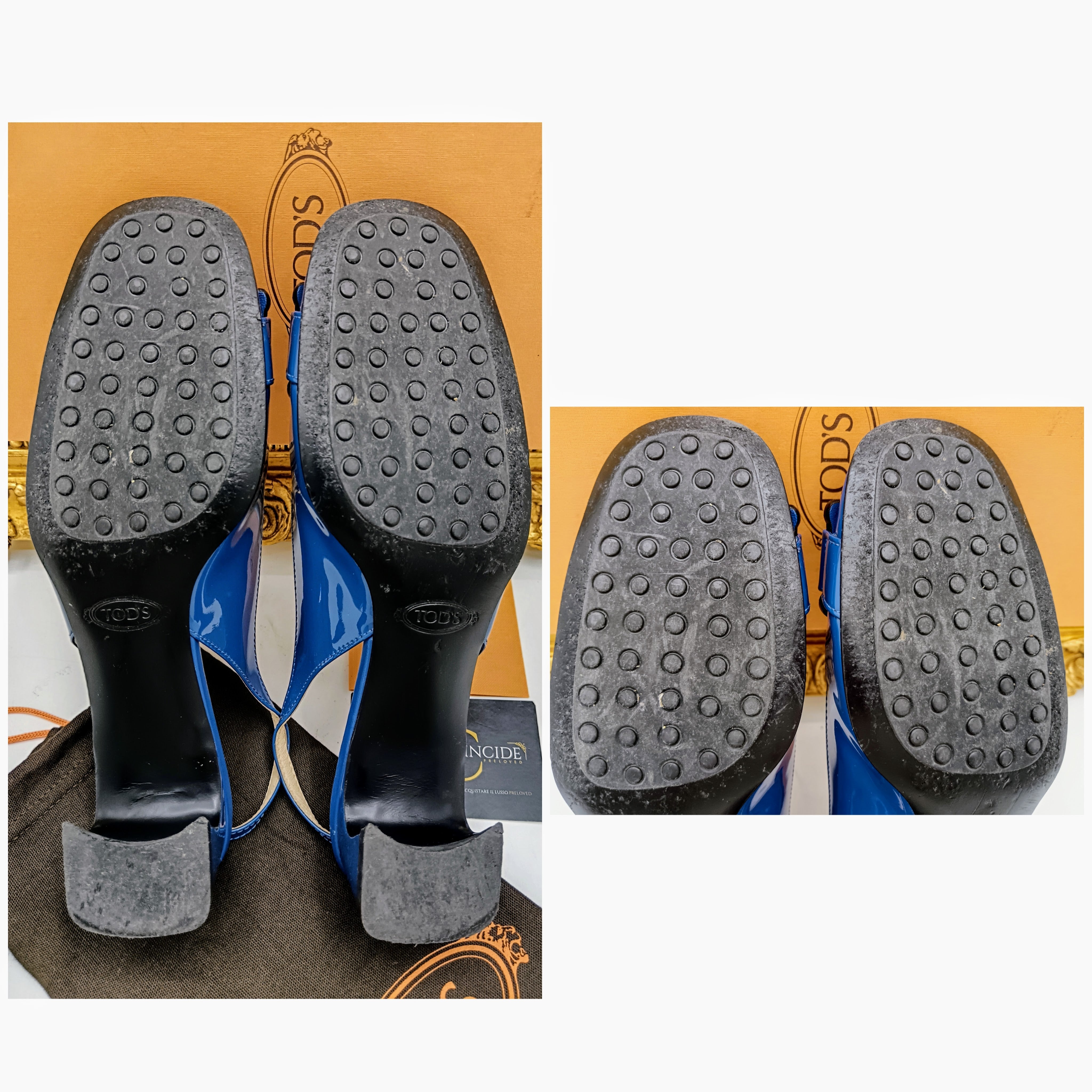 Tod’s - Slingback Kate Sandali Catena Vernice Bluette