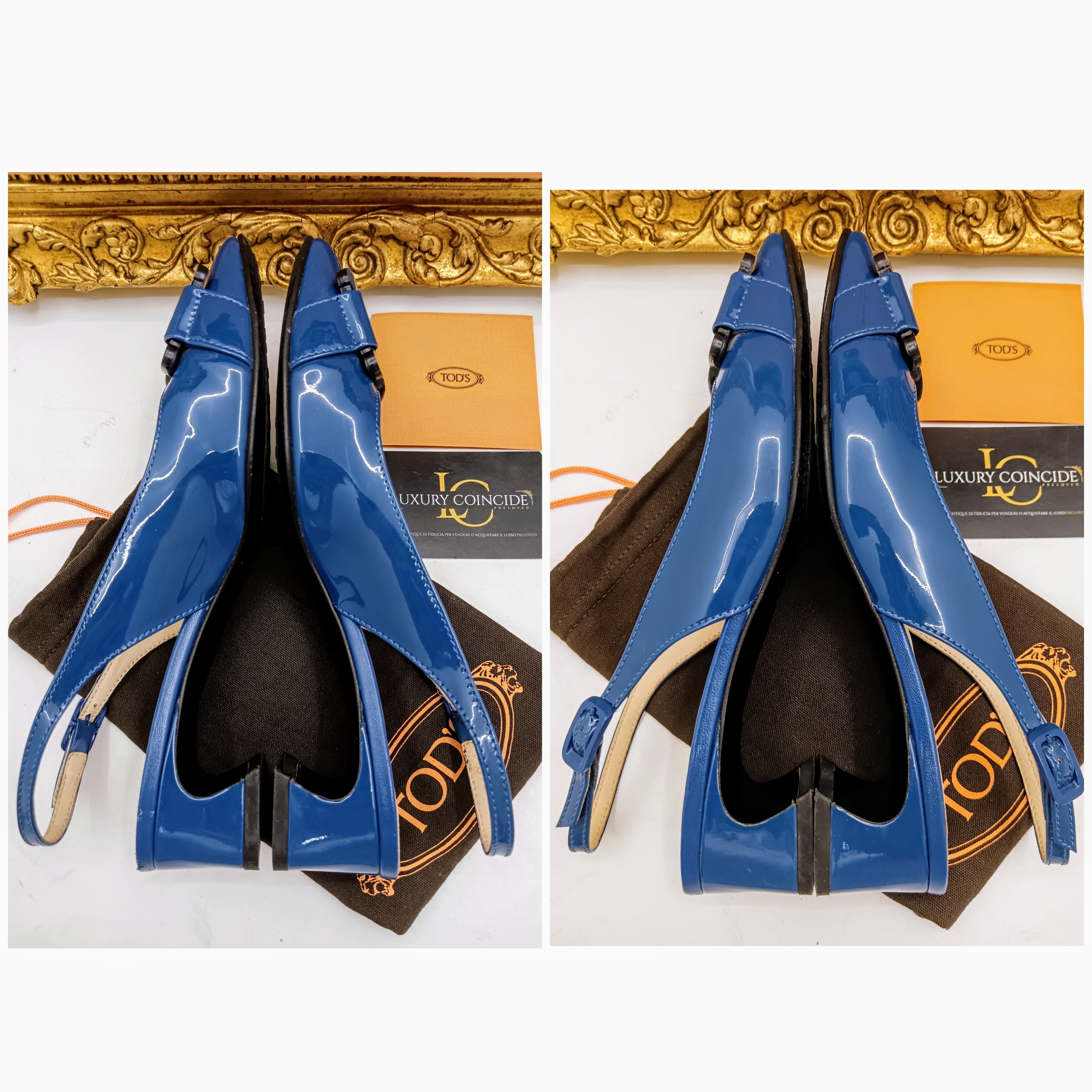 Tod’s - Slingback Kate Sandali Catena Vernice Bluette