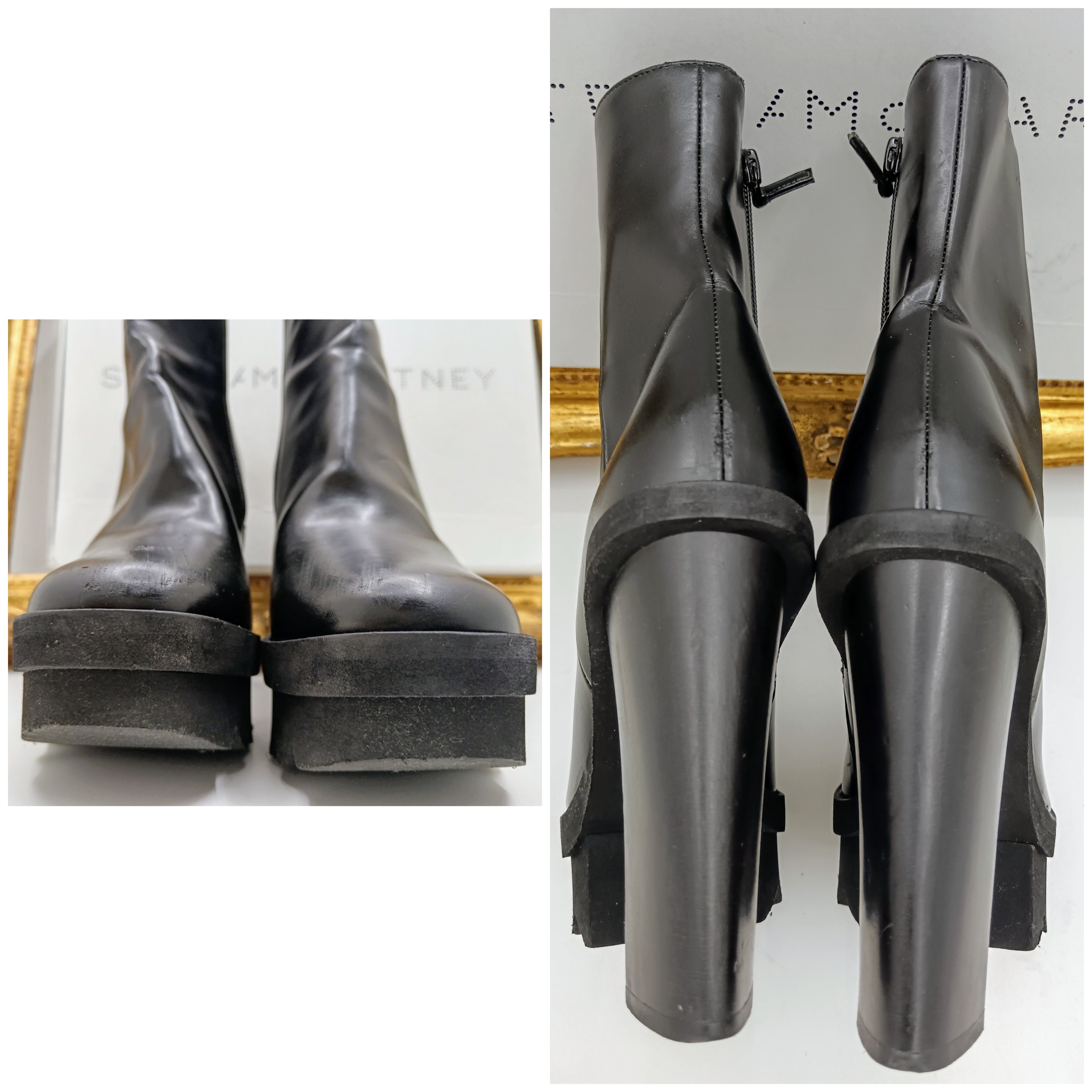 Stella Mccartney – Stivaletti Tronchetti Elyse Pelle Vegana Nera