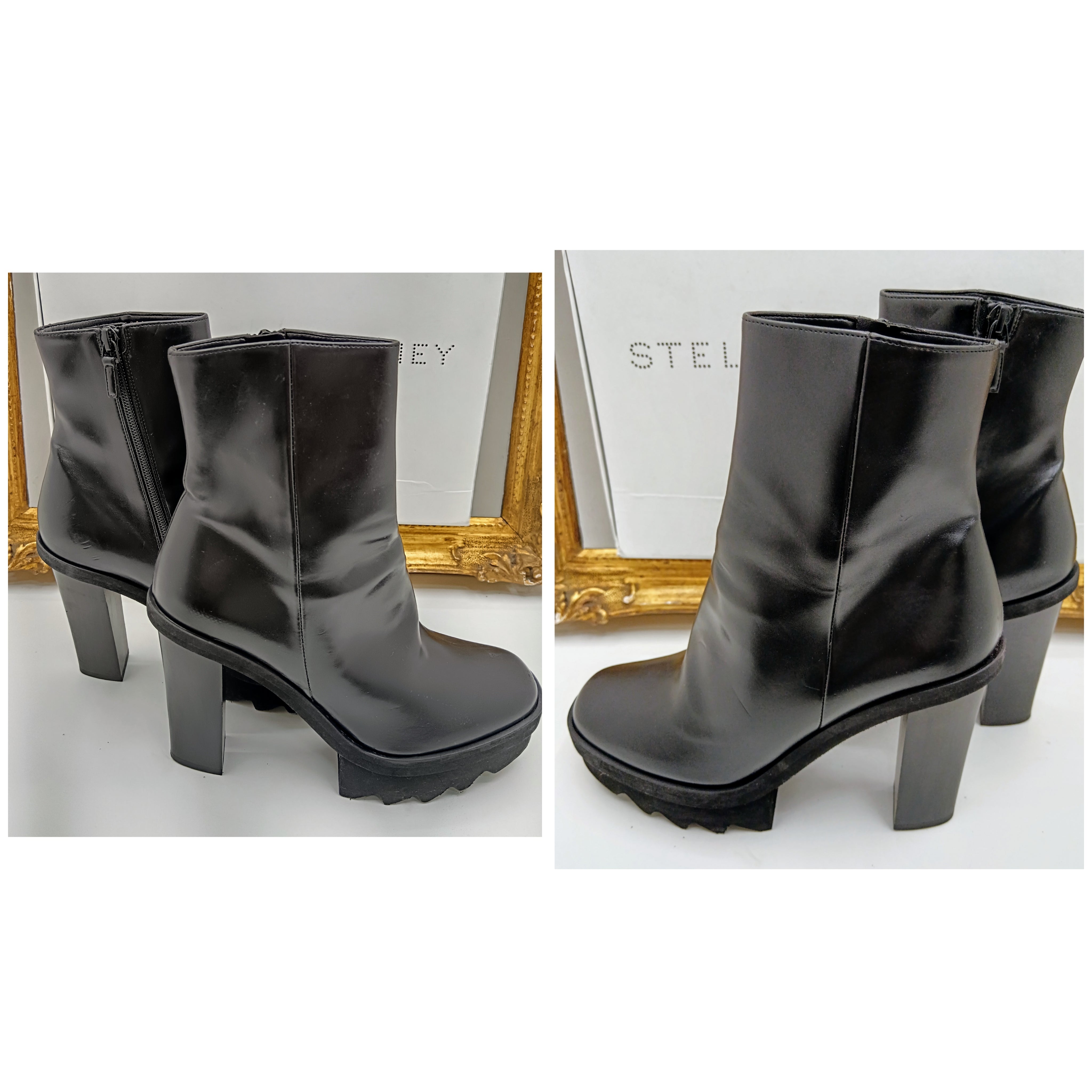 Stella Mccartney – Stivaletti Tronchetti Elyse Pelle Vegana Nera