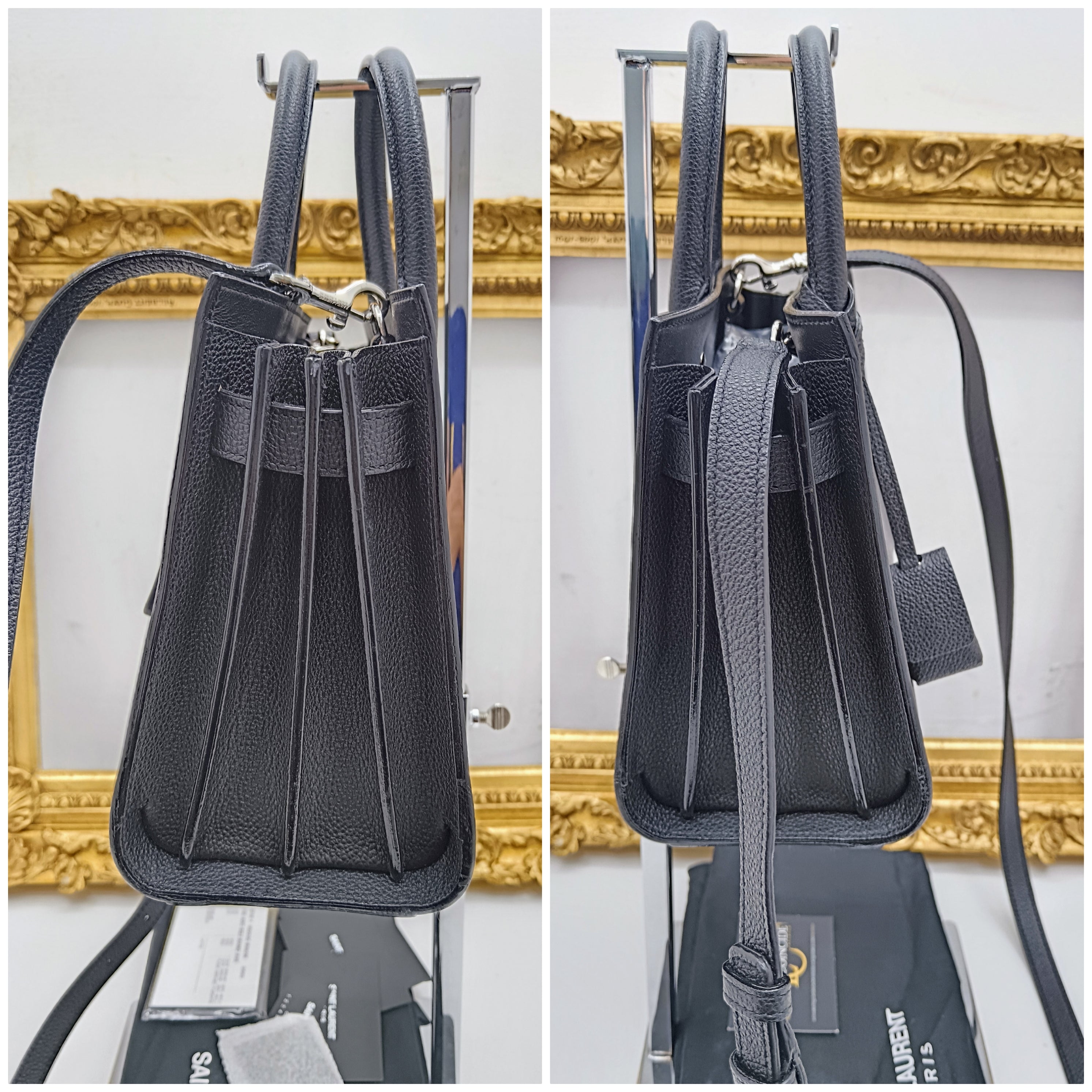 Saint Laurent – Sac de Jour Nano Tote Bag in Pelle Nera