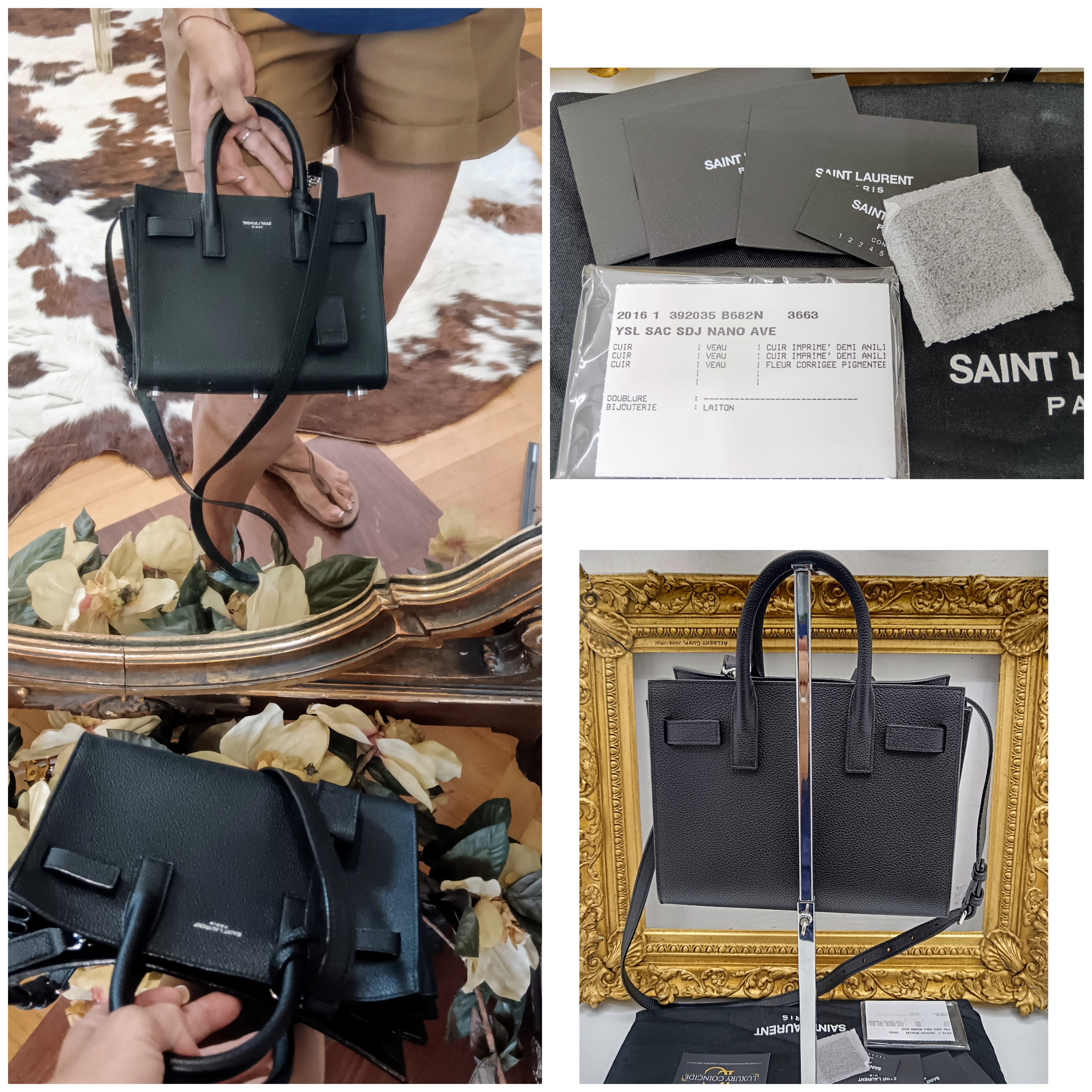 Saint Laurent – Sac de Jour Nano Tote Bag in Pelle Nera