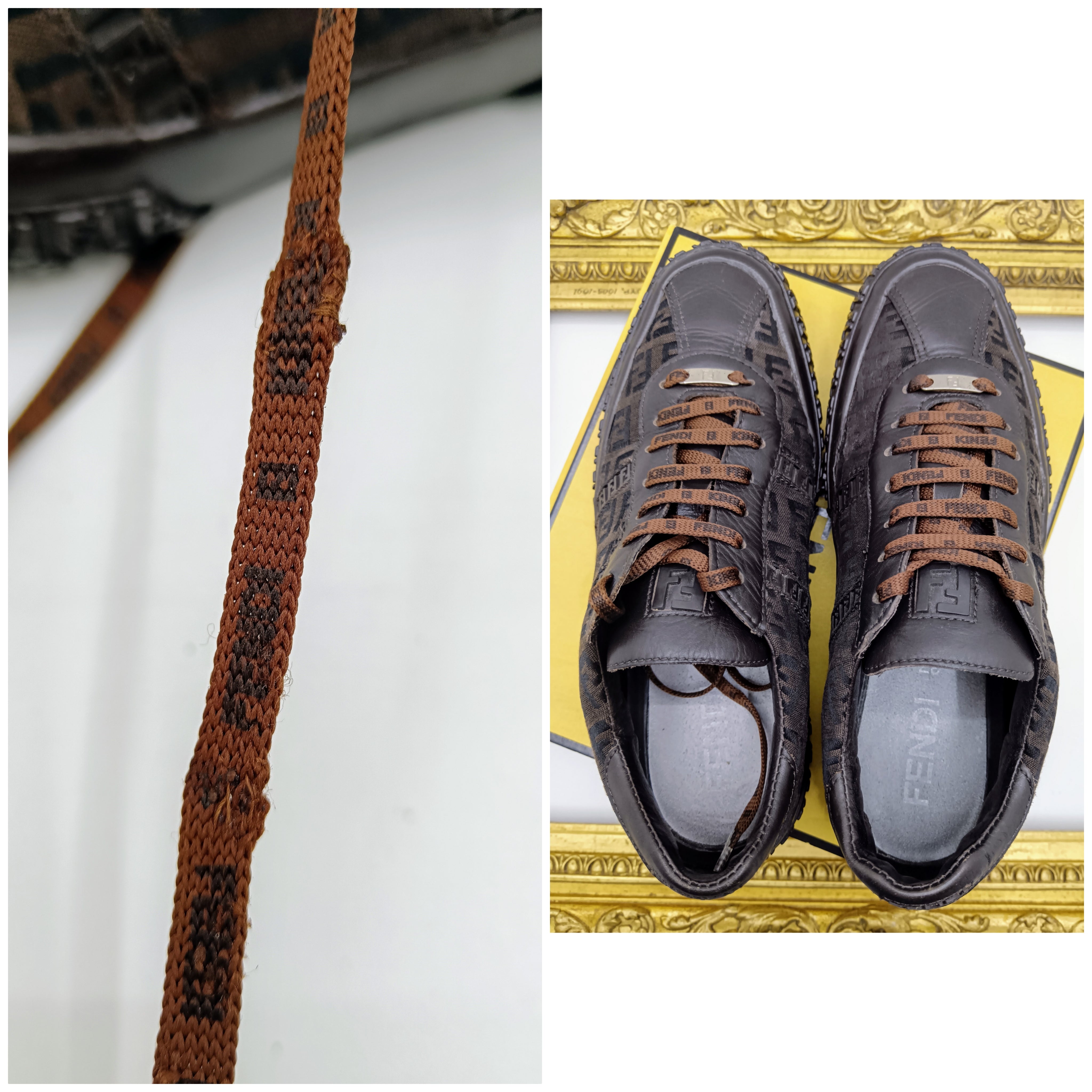 Fendi – Sneakers Zucca per Superga marroni stringate