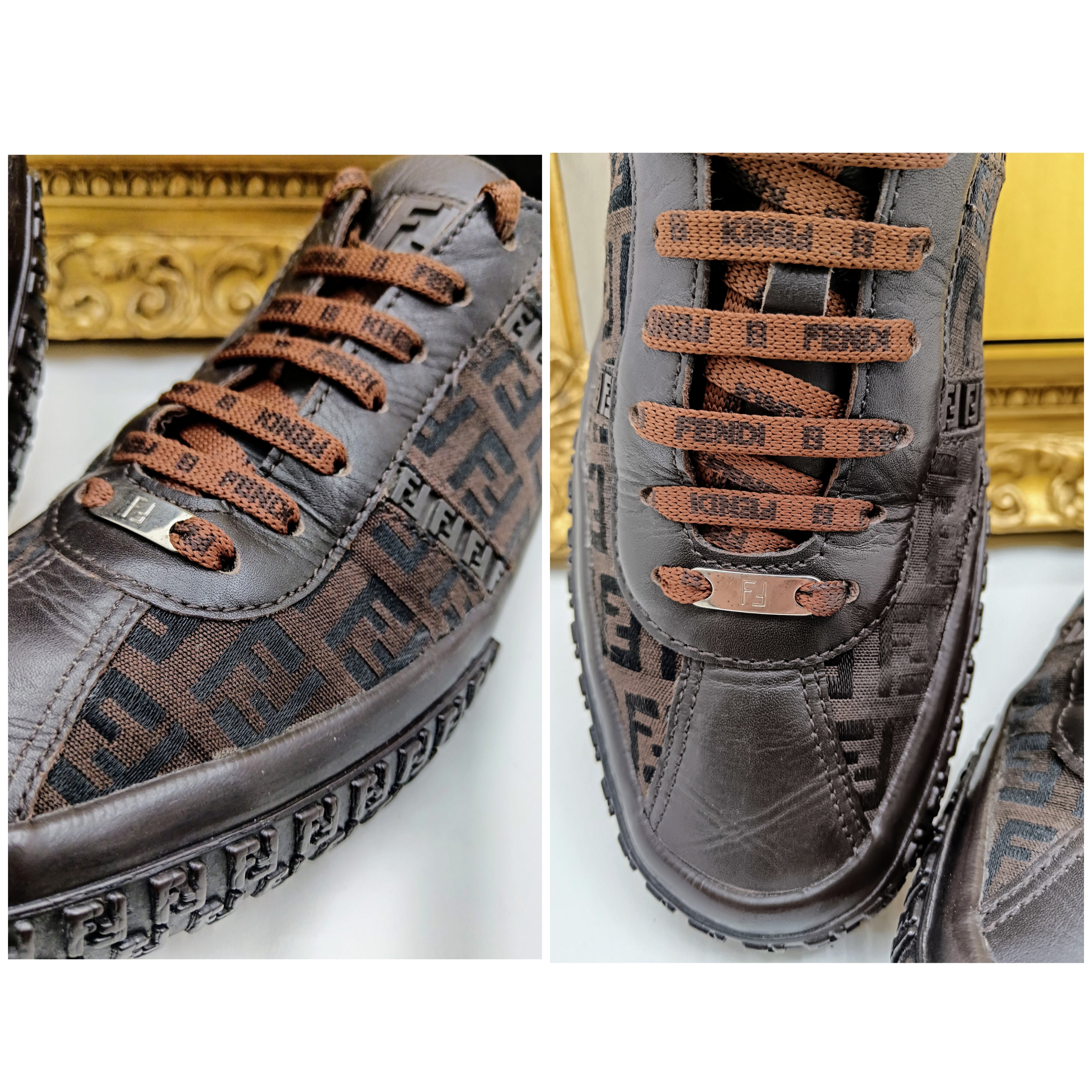 Fendi – Sneakers Zucca per Superga marroni stringate