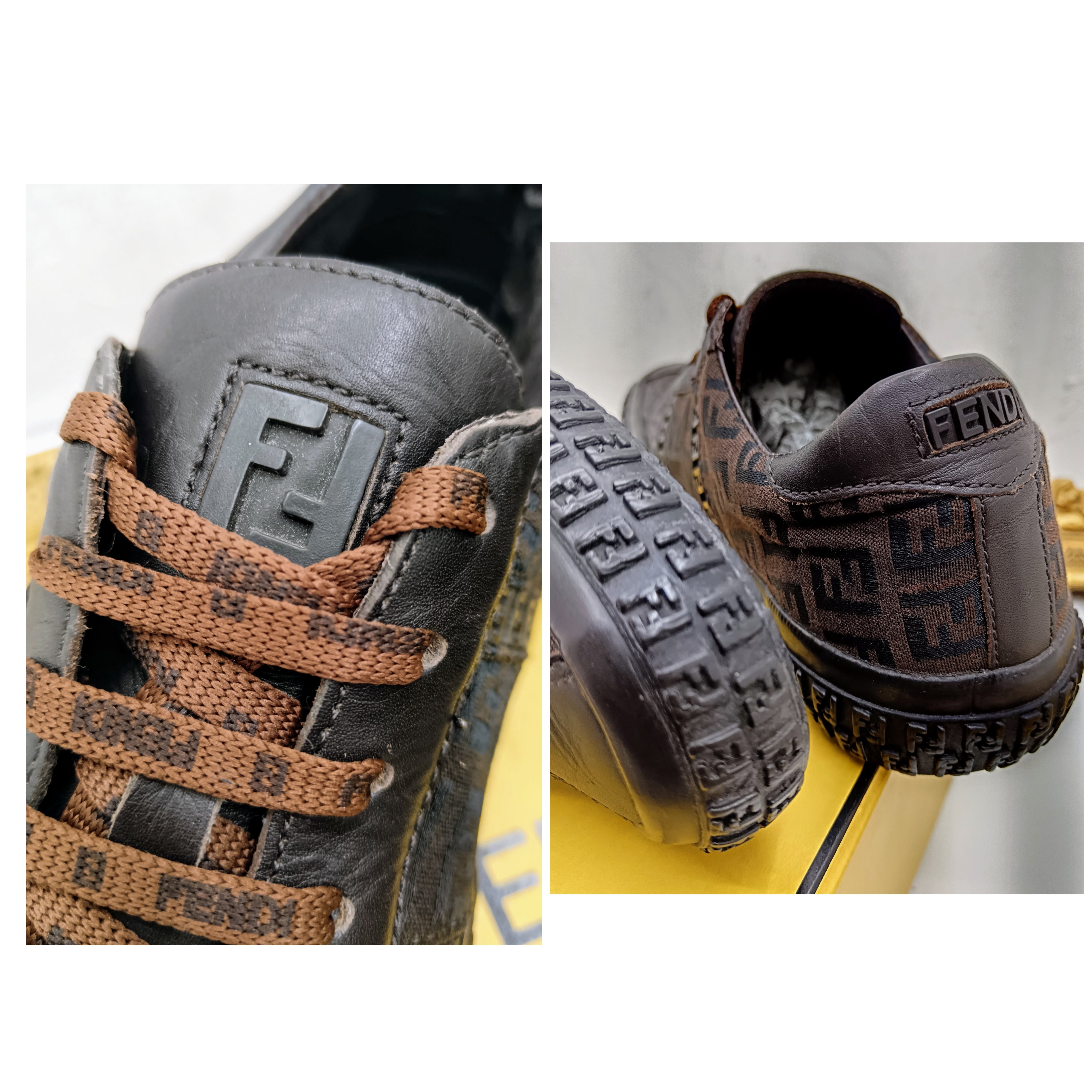 Fendi – Sneakers Zucca per Superga marroni stringate