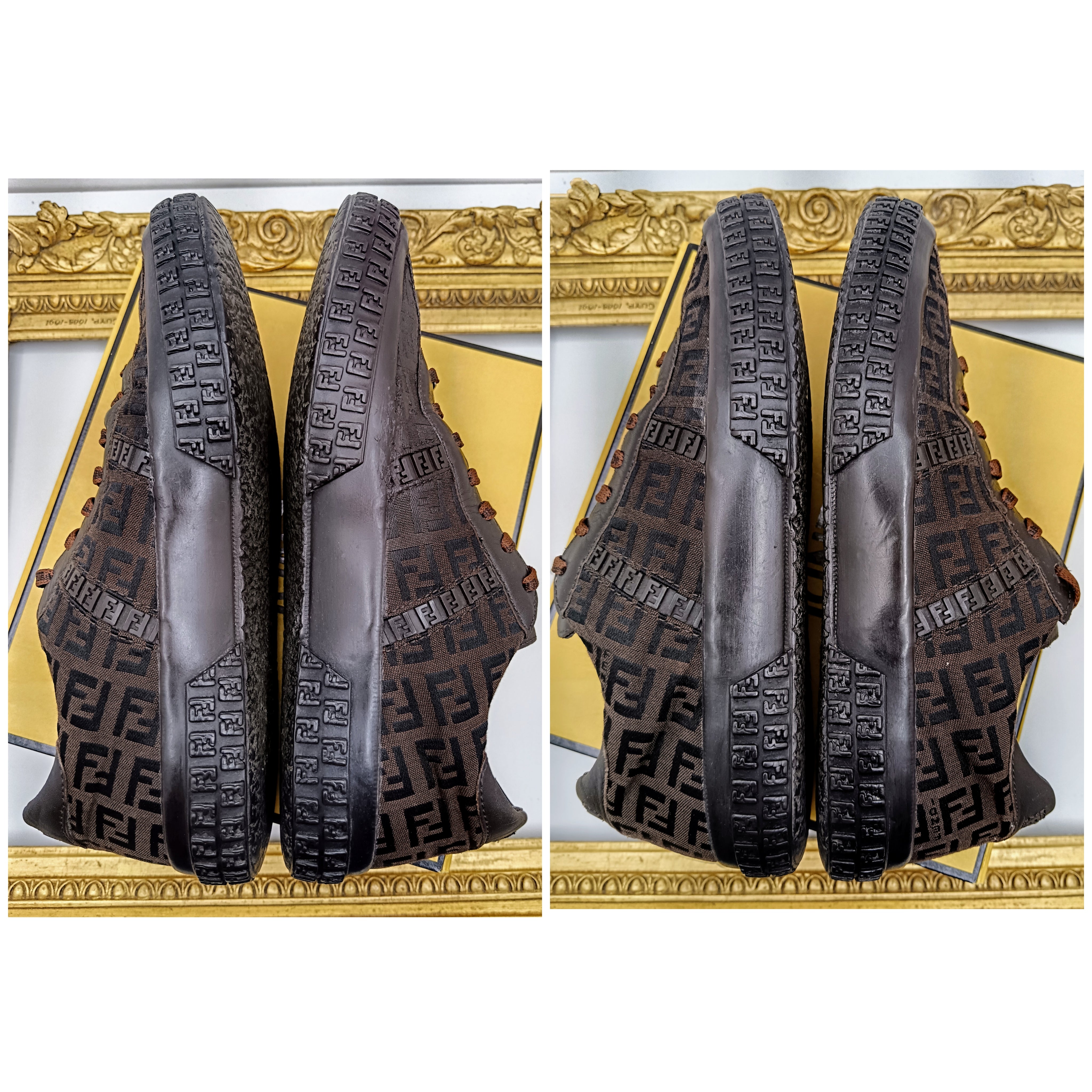 Fendi – Sneakers Zucca per Superga marroni stringate