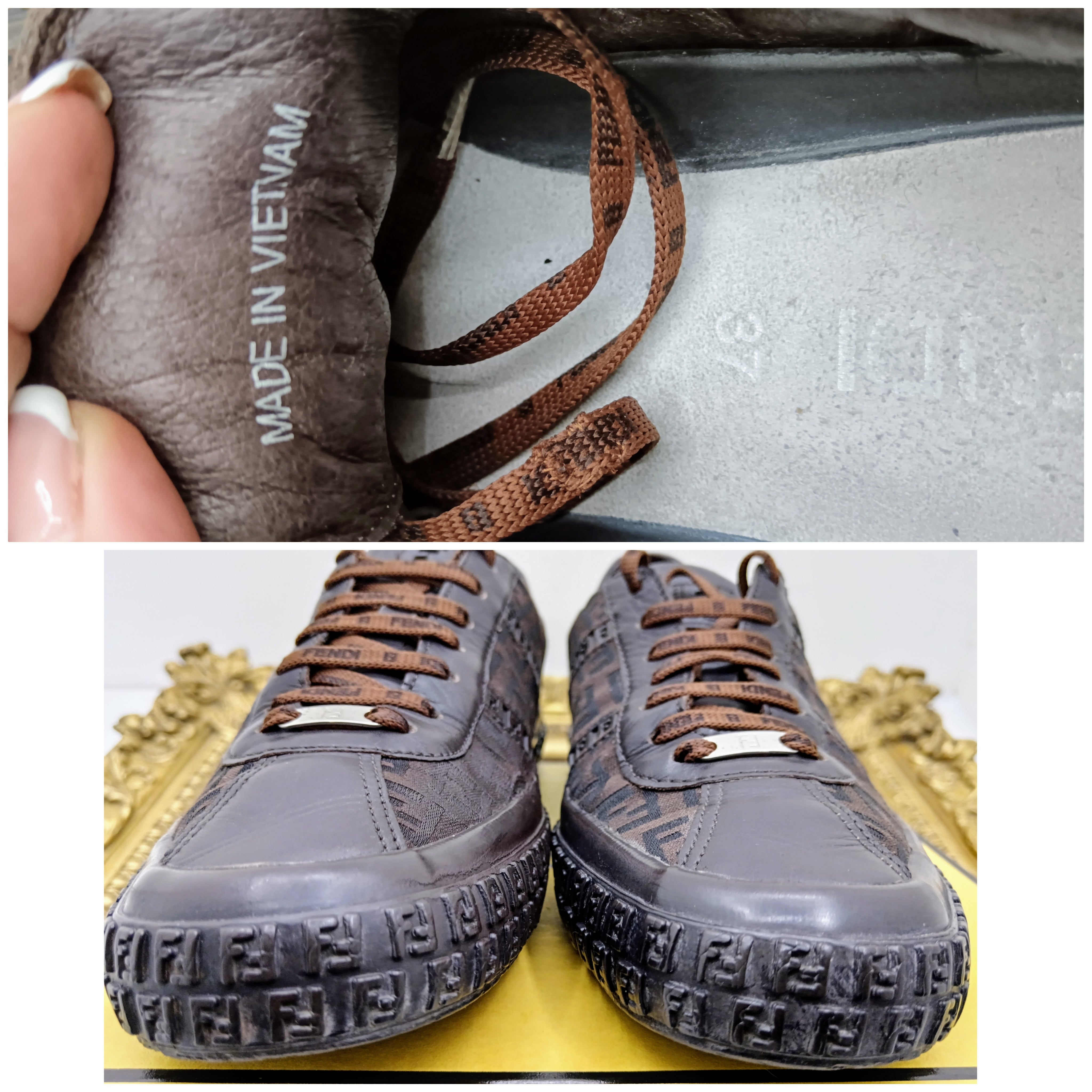 Fendi – Sneakers Zucca per Superga marroni stringate
