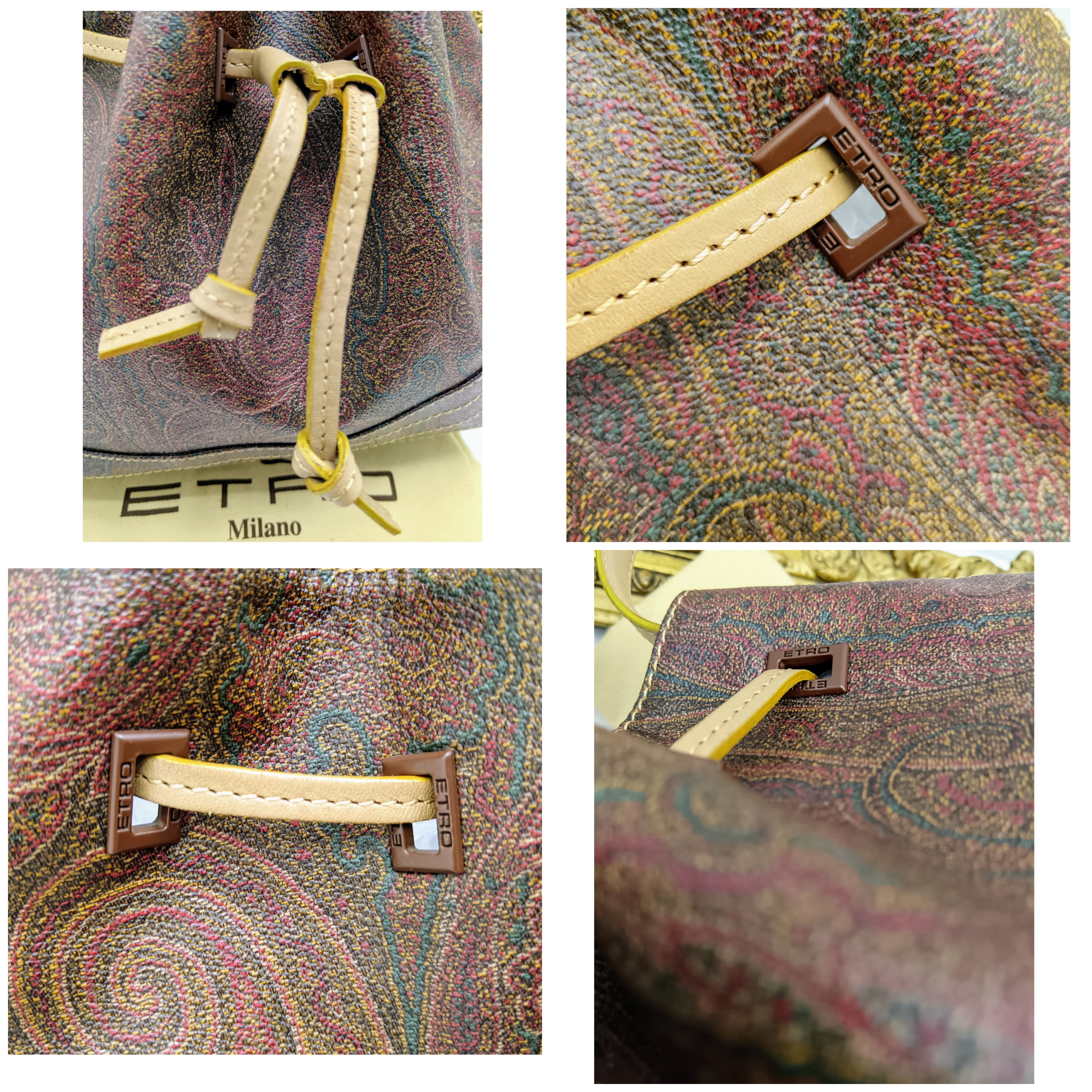 Etro – Secchiello Paisley Jacquard e Pelle Nuovo · Mai utilizzato