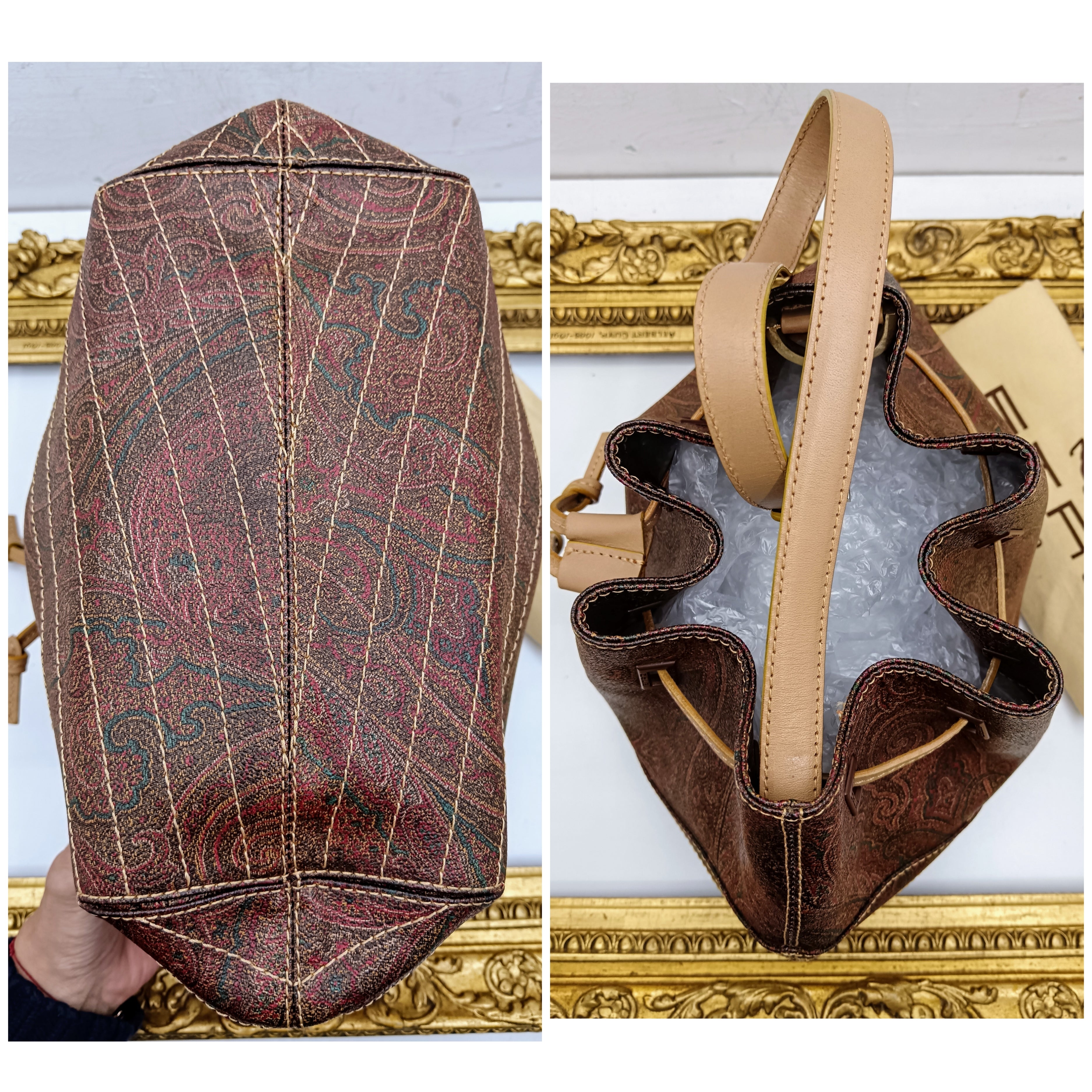 Etro – Secchiello Paisley Jacquard e Pelle Nuovo · Mai utilizzato