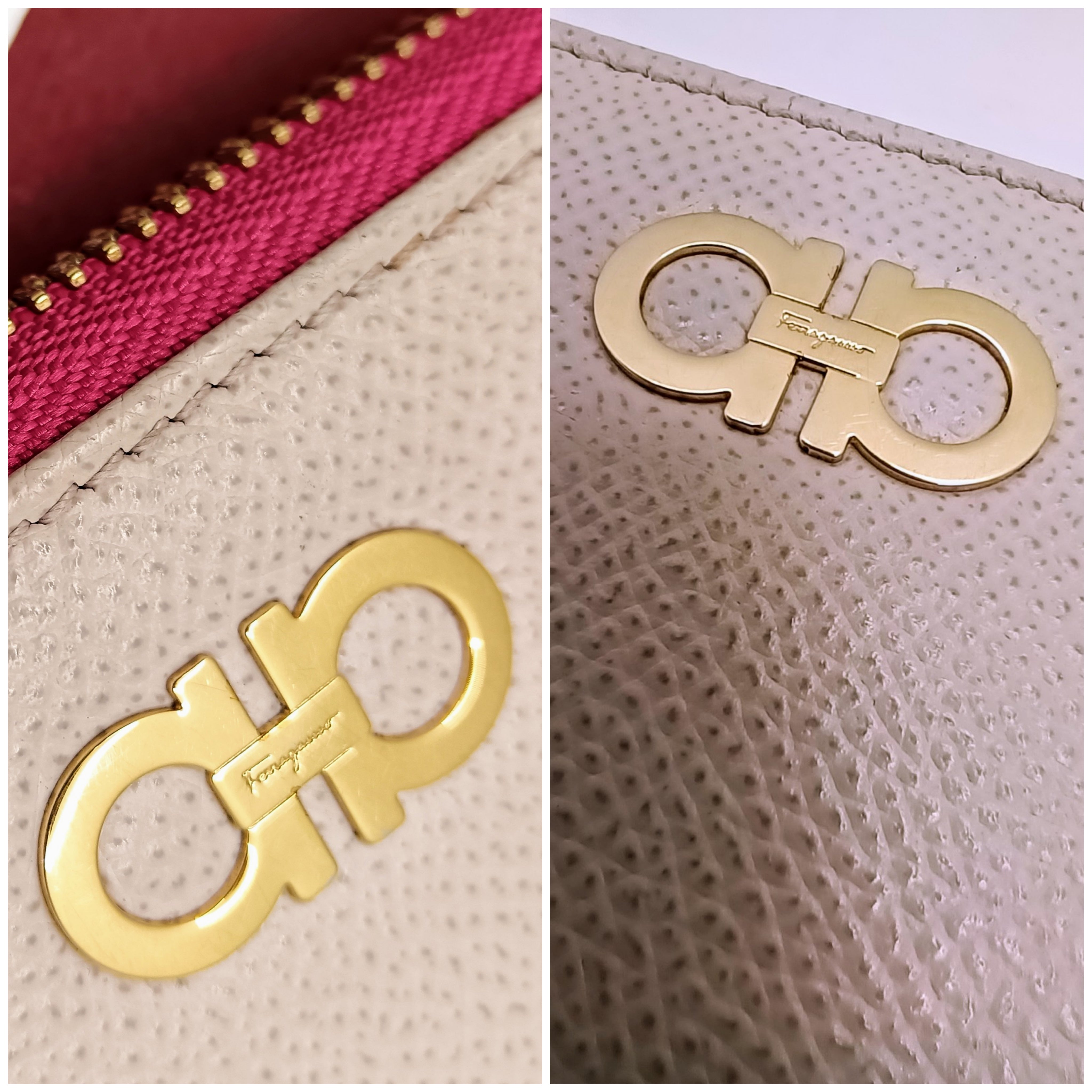 Ferragamo Salvatore– Portafoglio Continental Zippy pelle bicolore