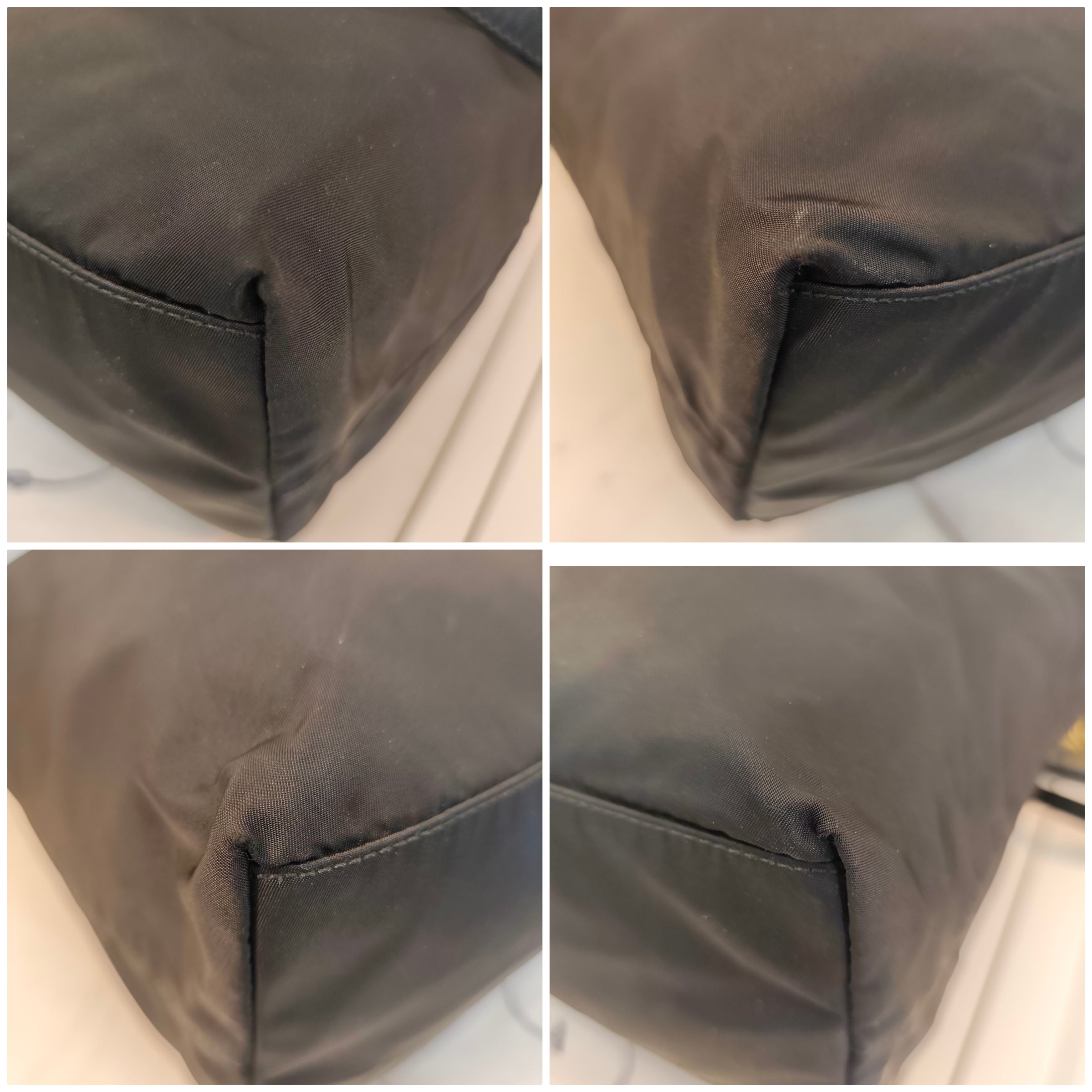 Prada - Tote Bag Re-Nylon Nero Logo Gigante in Pelle