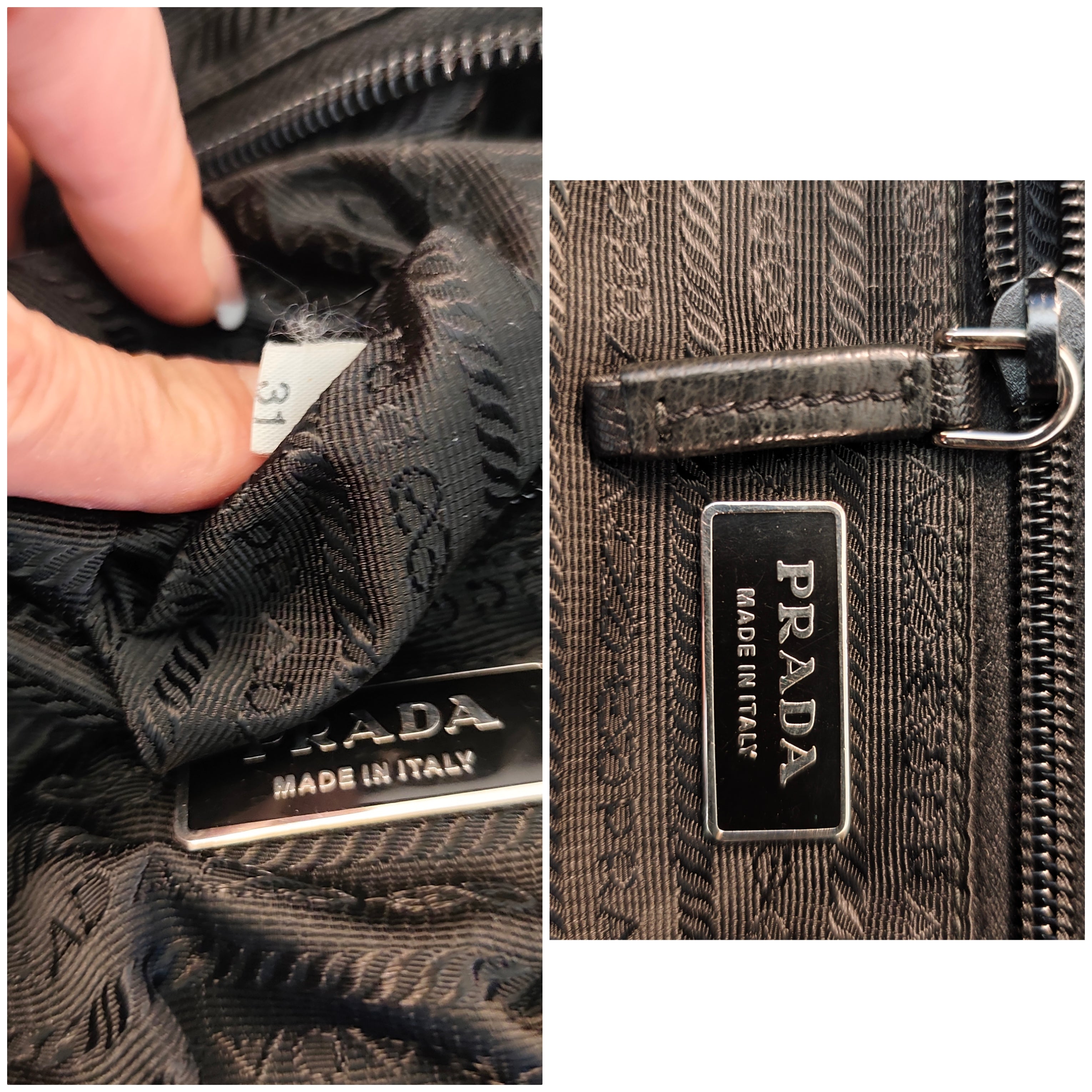 Prada - Tote Bag Re-Nylon Nero Logo Gigante in Pelle
