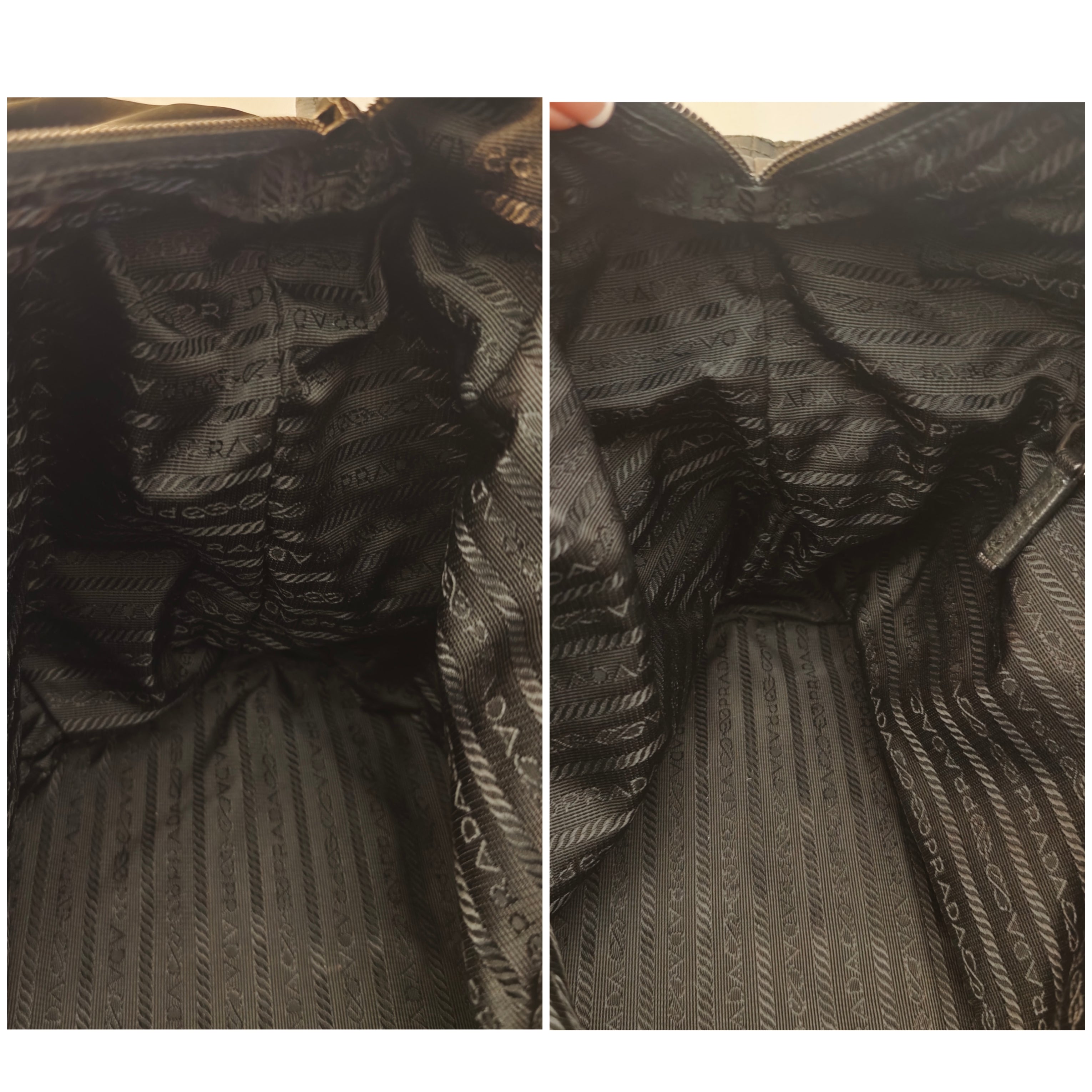 Prada - Tote Bag Re-Nylon Nero Logo Gigante in Pelle