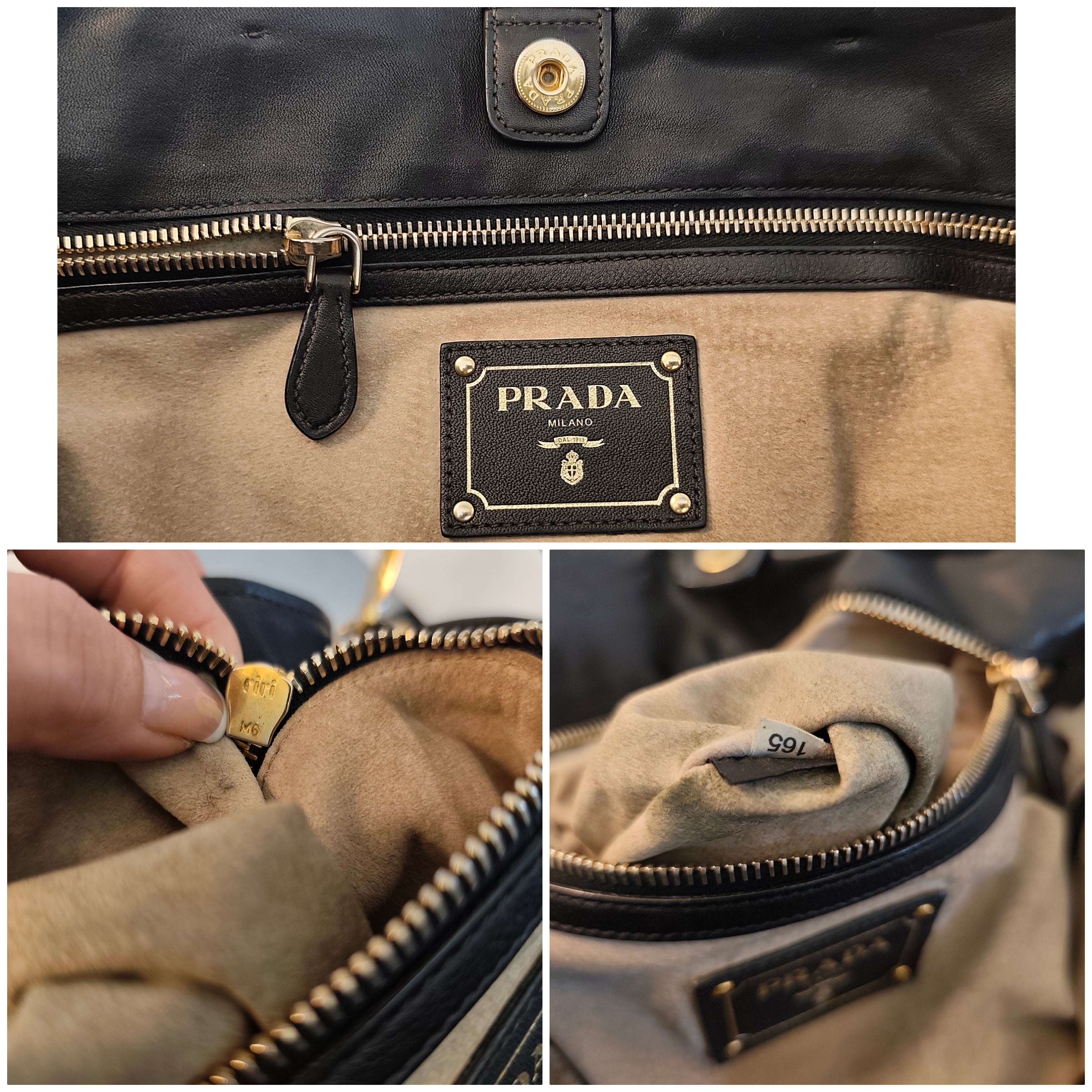 PRADA - Shopper Tote Bag in Pelle Spazzolata Nera
