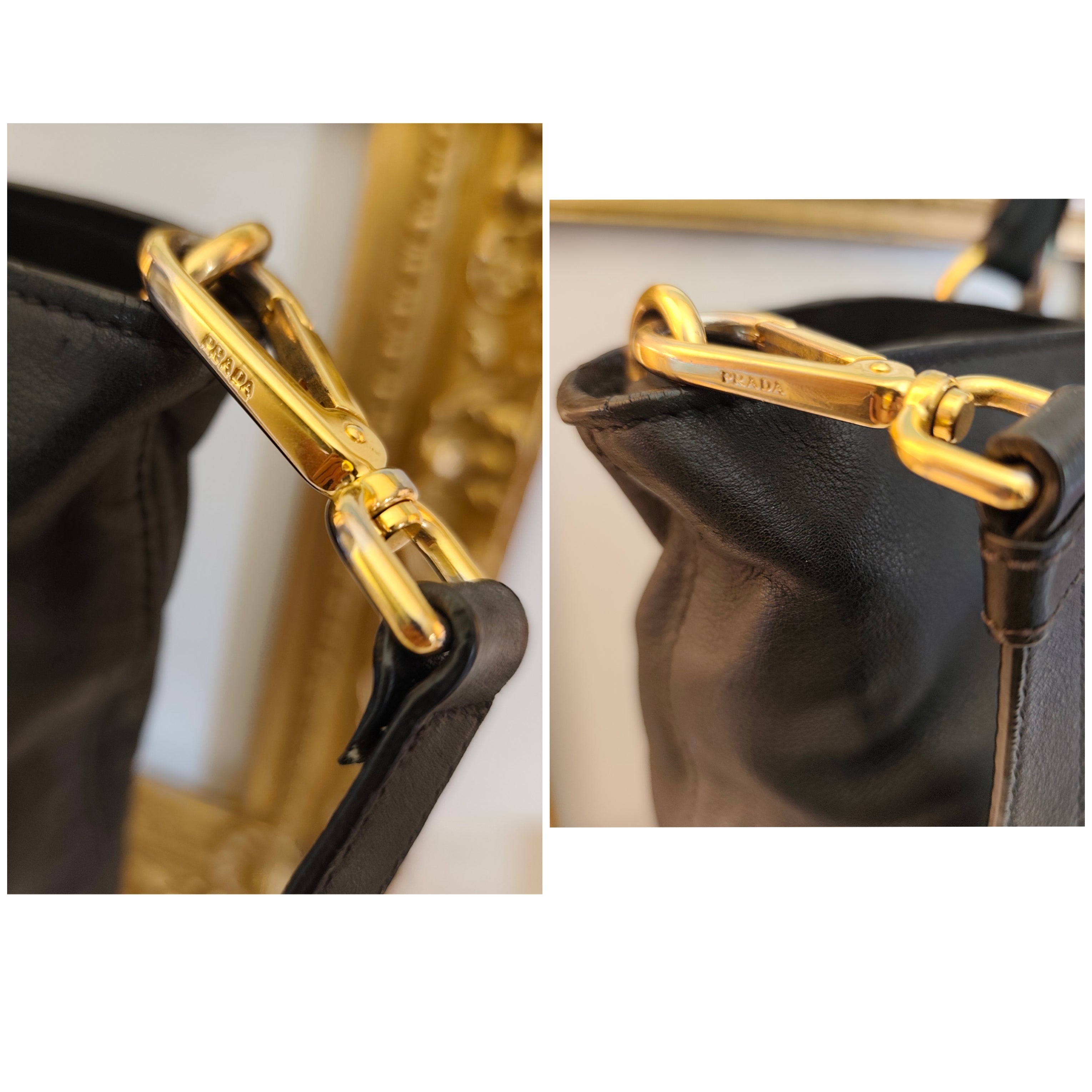 PRADA - Shopper Tote Bag in Pelle Spazzolata Nera