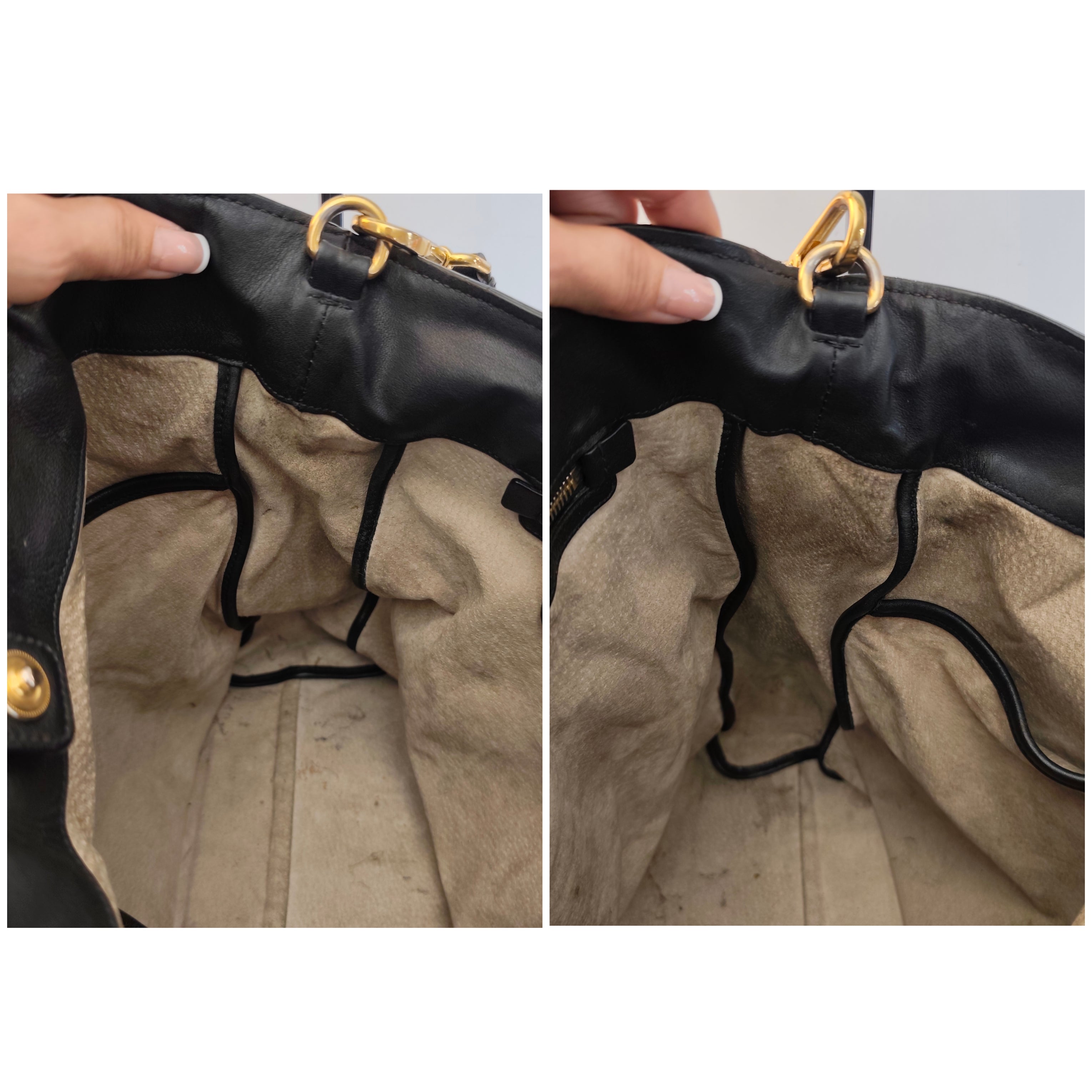 PRADA - Shopper Tote Bag in Pelle Spazzolata Nera