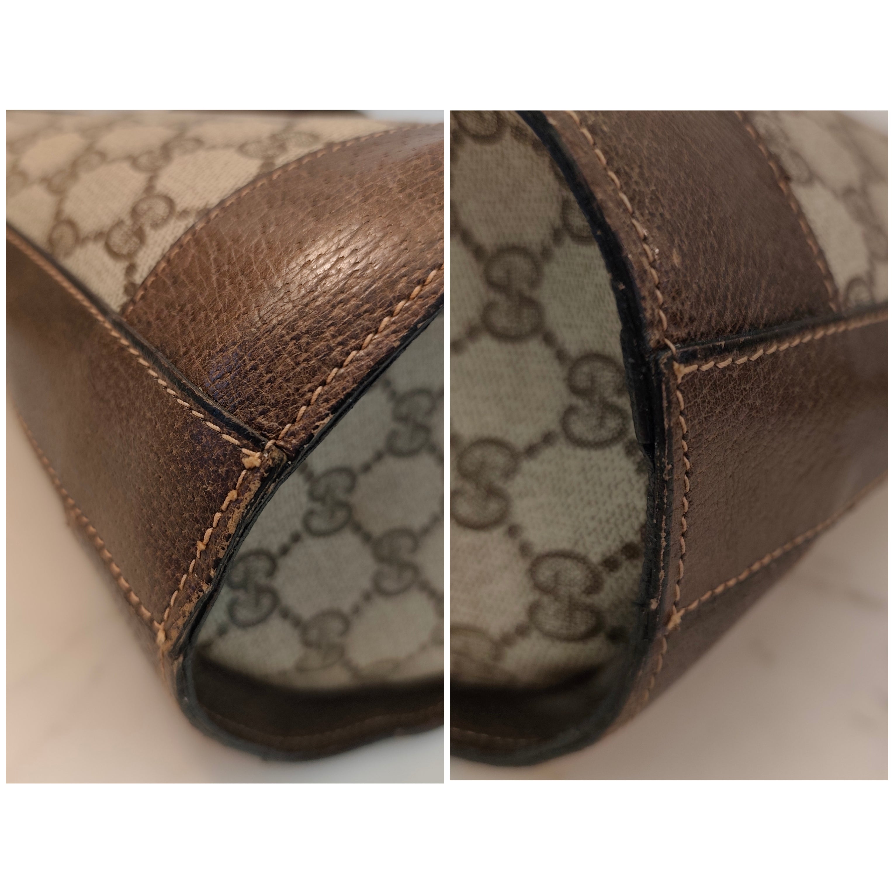 Gucci - Ophidia Secchiello Ovale in Canvas GG Beige e Pelle Vintage