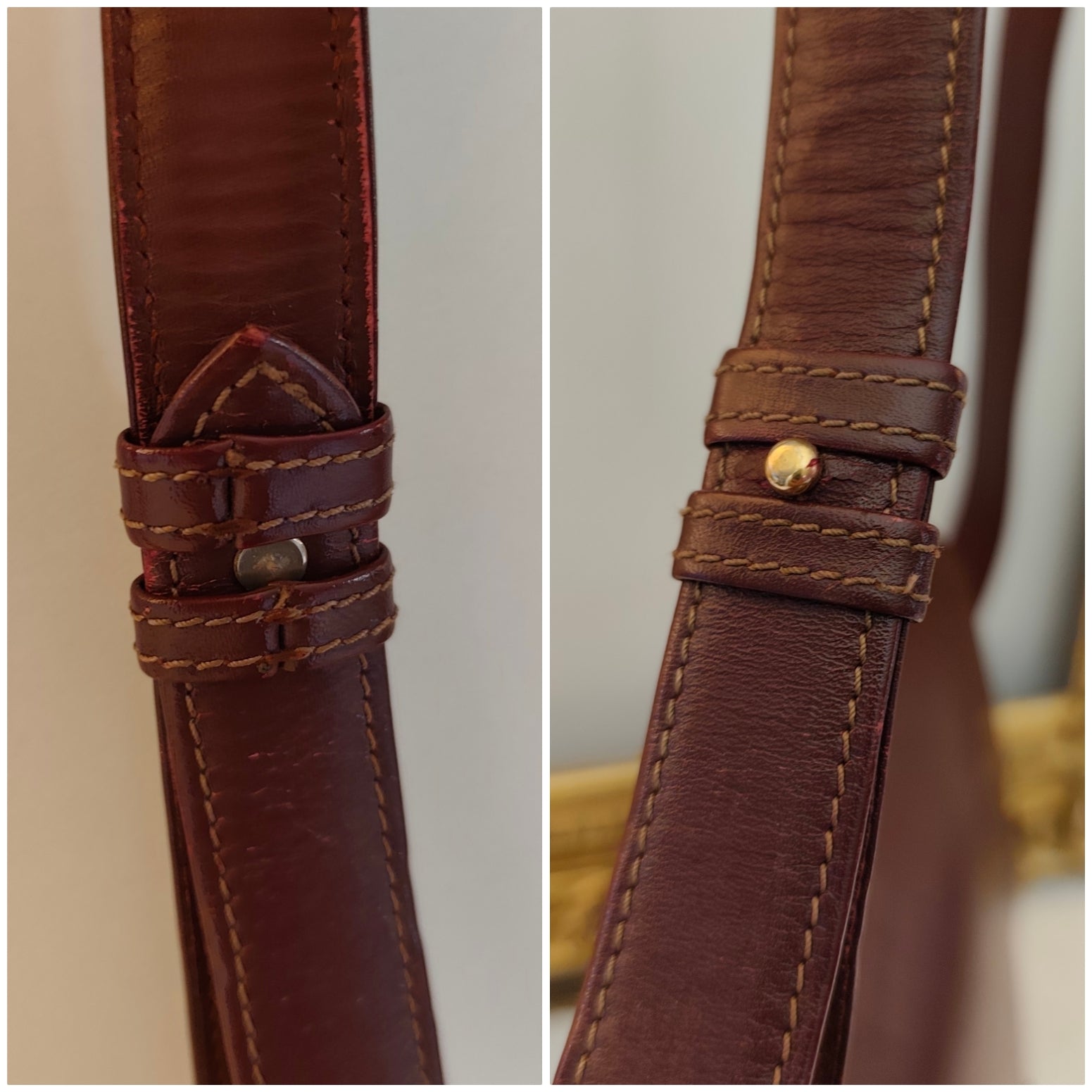 Cartier - Borsa a Spalla o Tracolla in Pelle Bordeaux