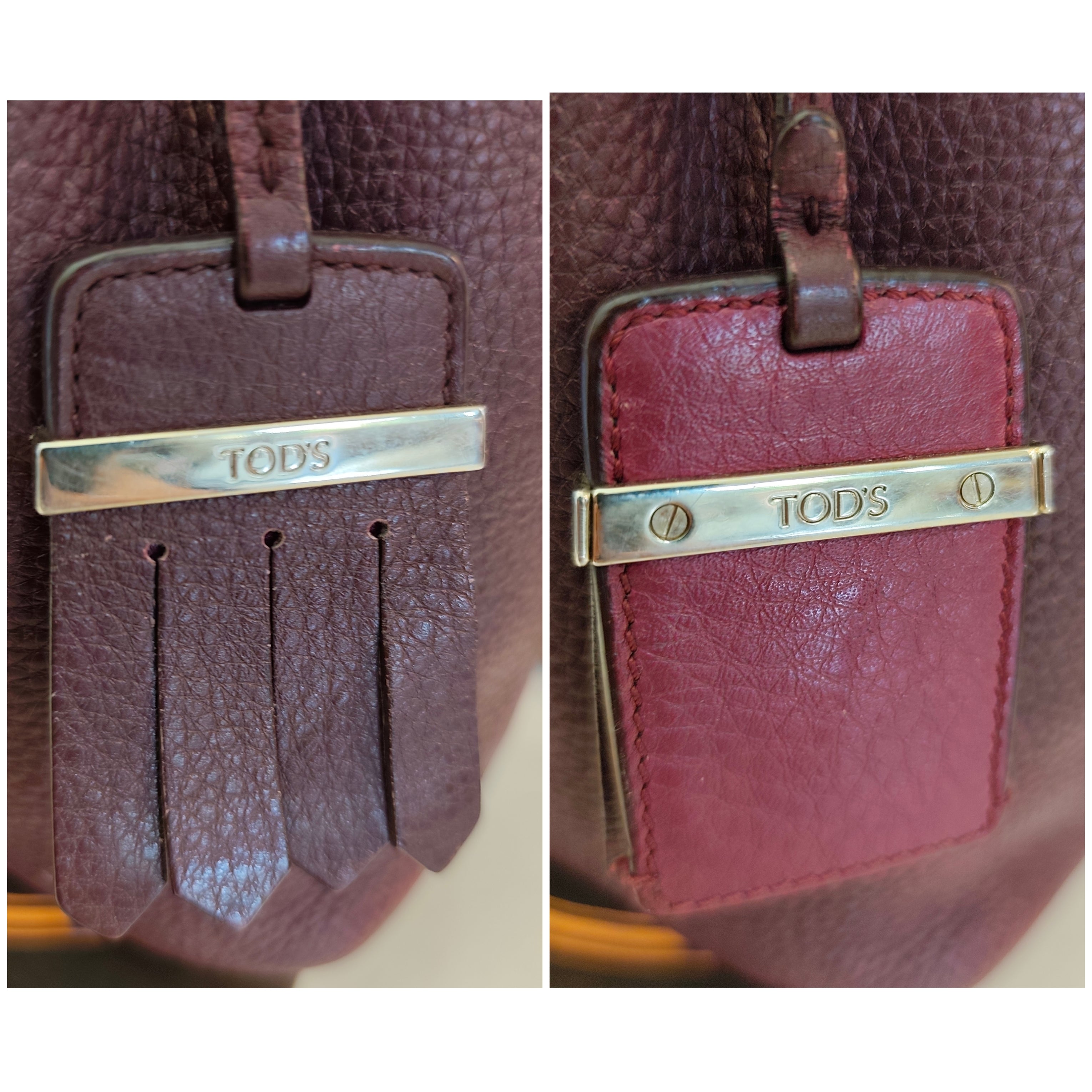 Tod's - Borsa a Spalla Tote Bag in Pelle Bordeaux