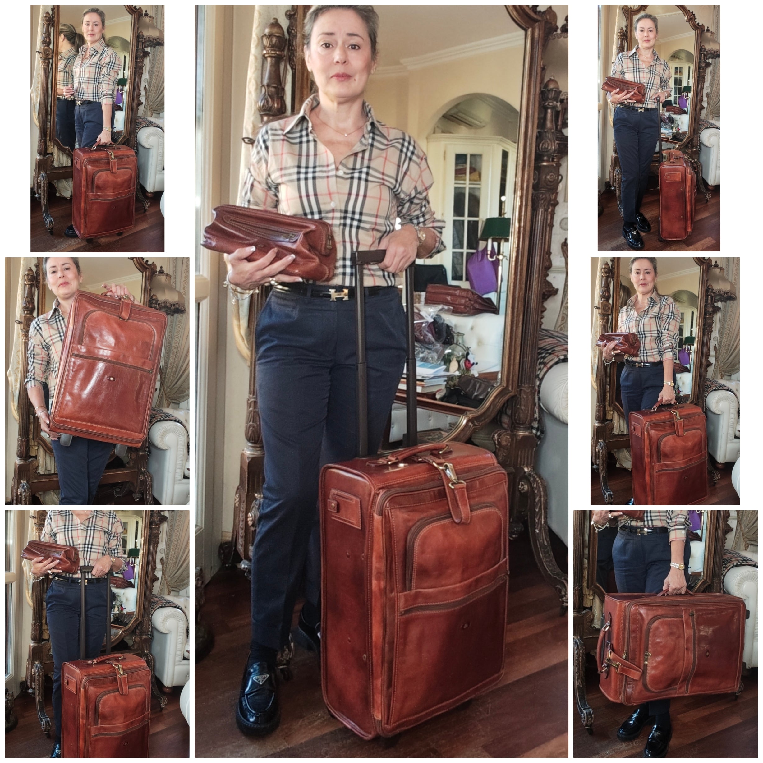 The Bridge - Trolley Valigia Rigida in Pelle Linea Story Doppia Portabilità