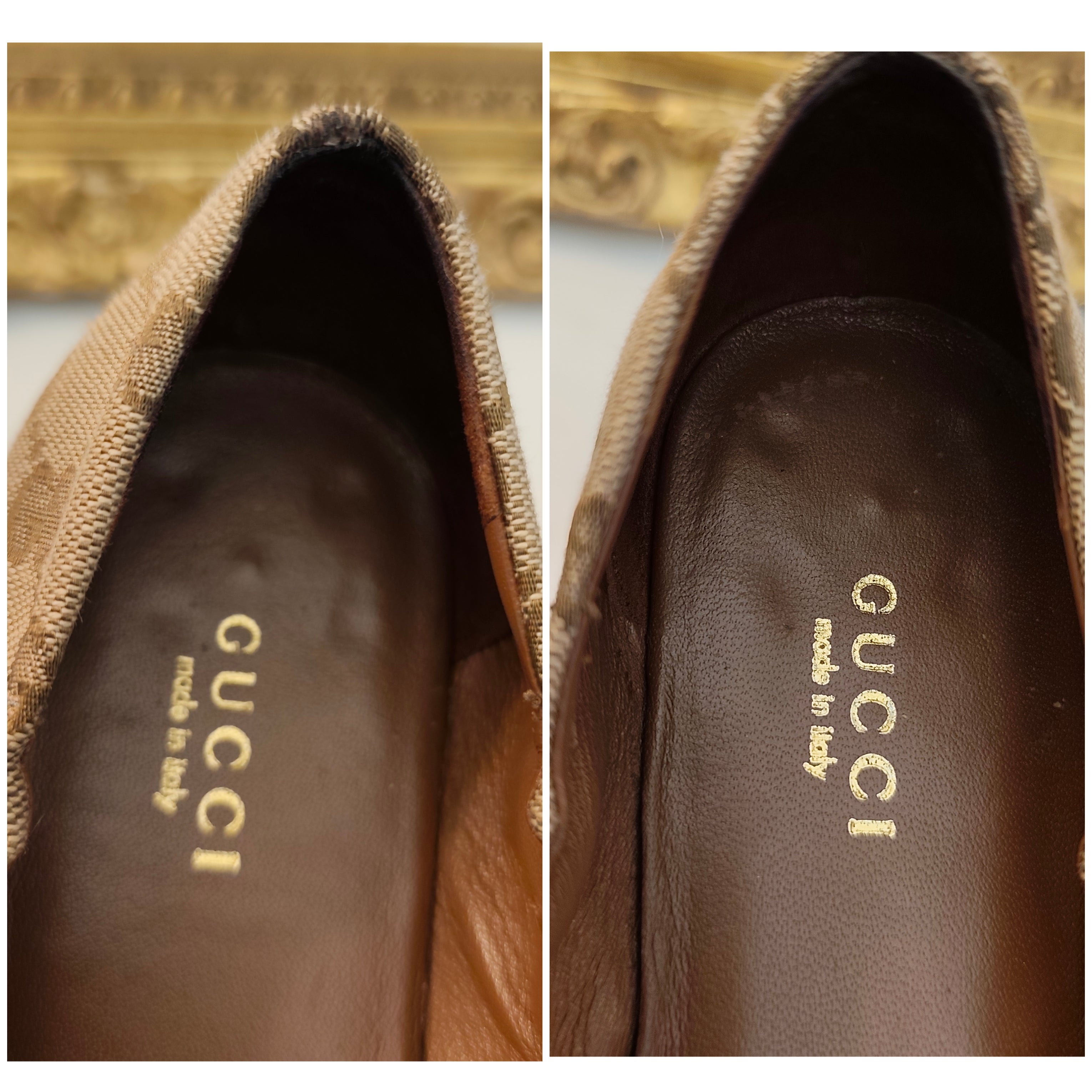 Gucci - Ballerine in Tessuto “GG” e Pelle con Morsetto in Bambù
