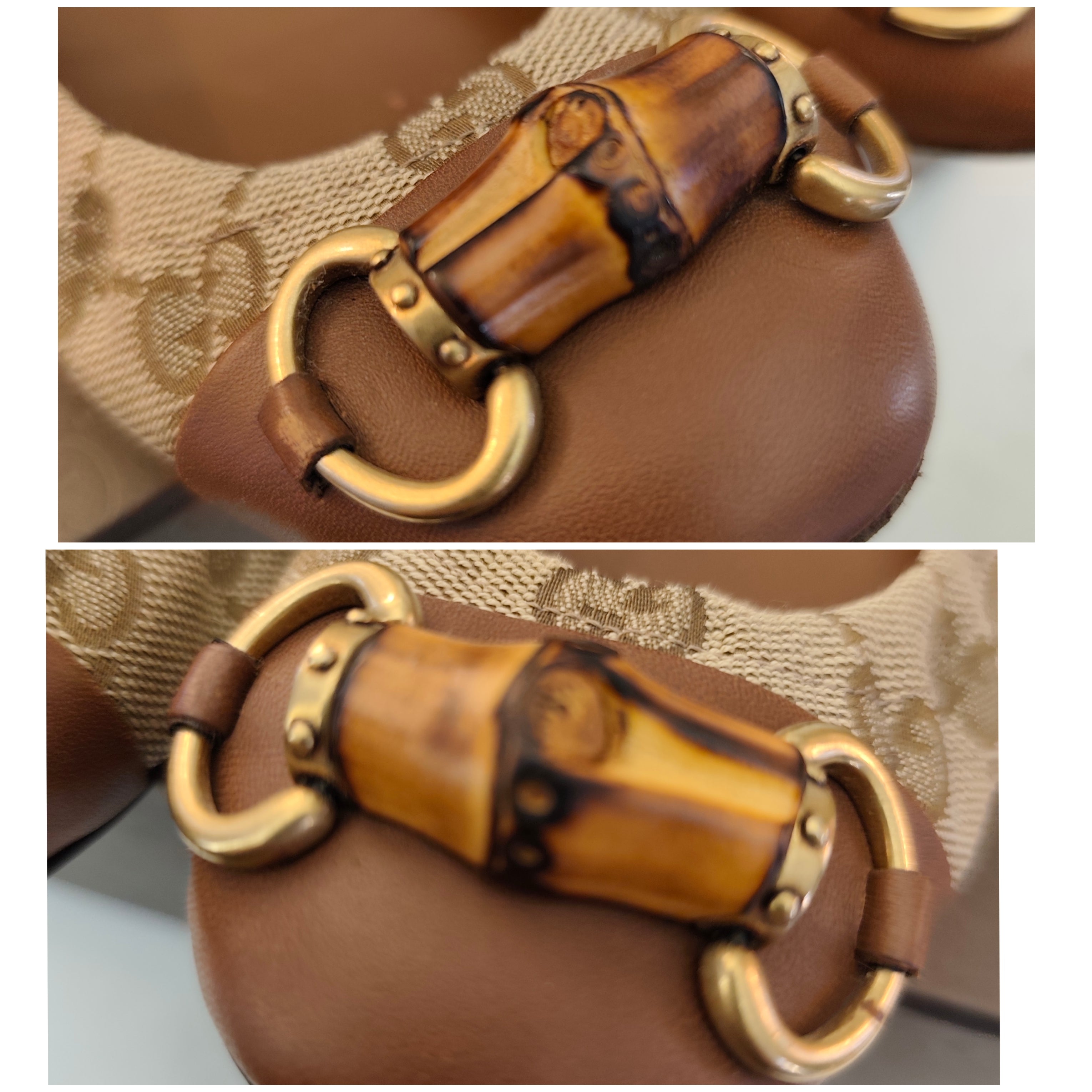 Gucci - Ballerine in Tessuto “GG” e Pelle con Morsetto in Bambù