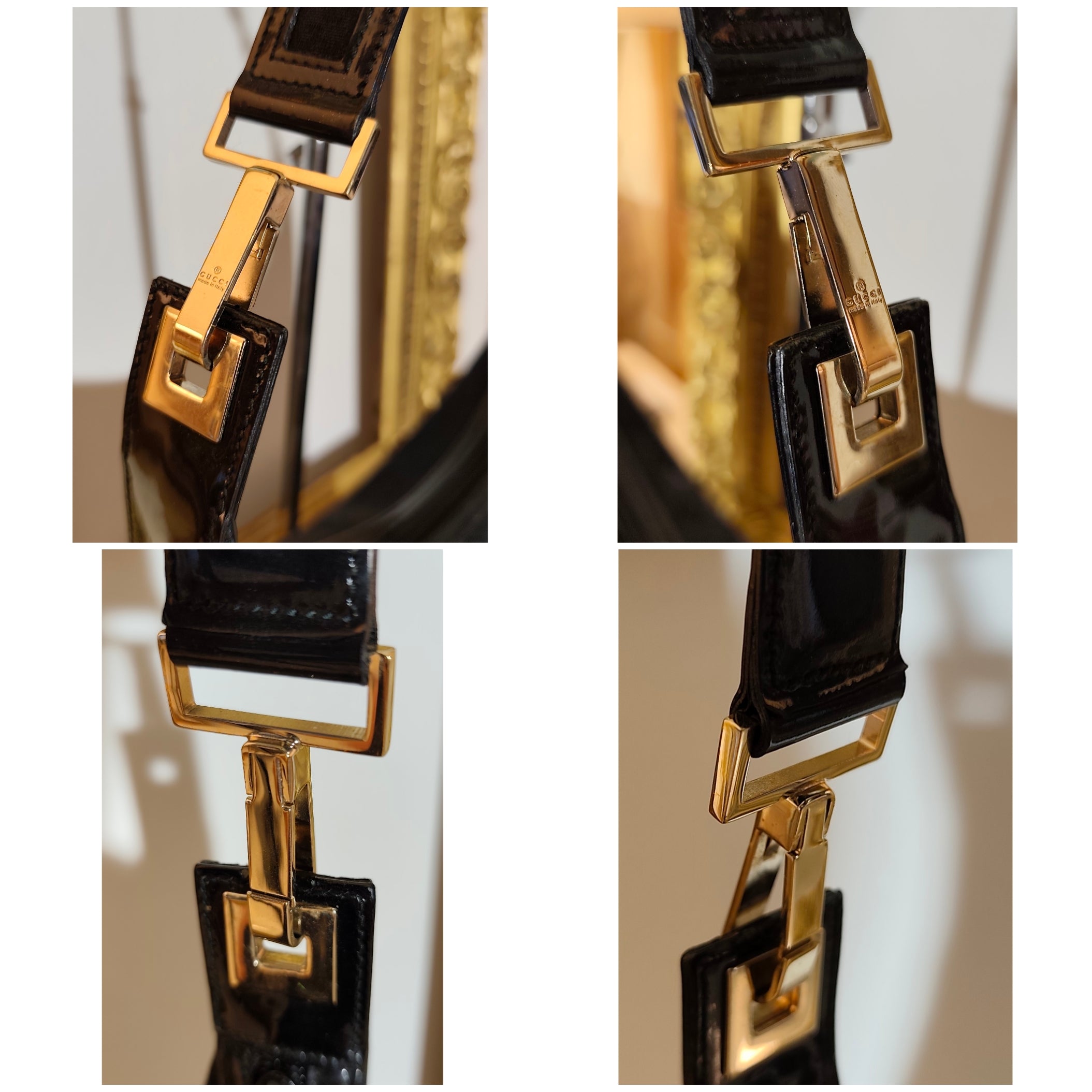 Gucci - Jackie Hobo Bag in Canvas GG Nero e Dettagli in Pelle Lucida