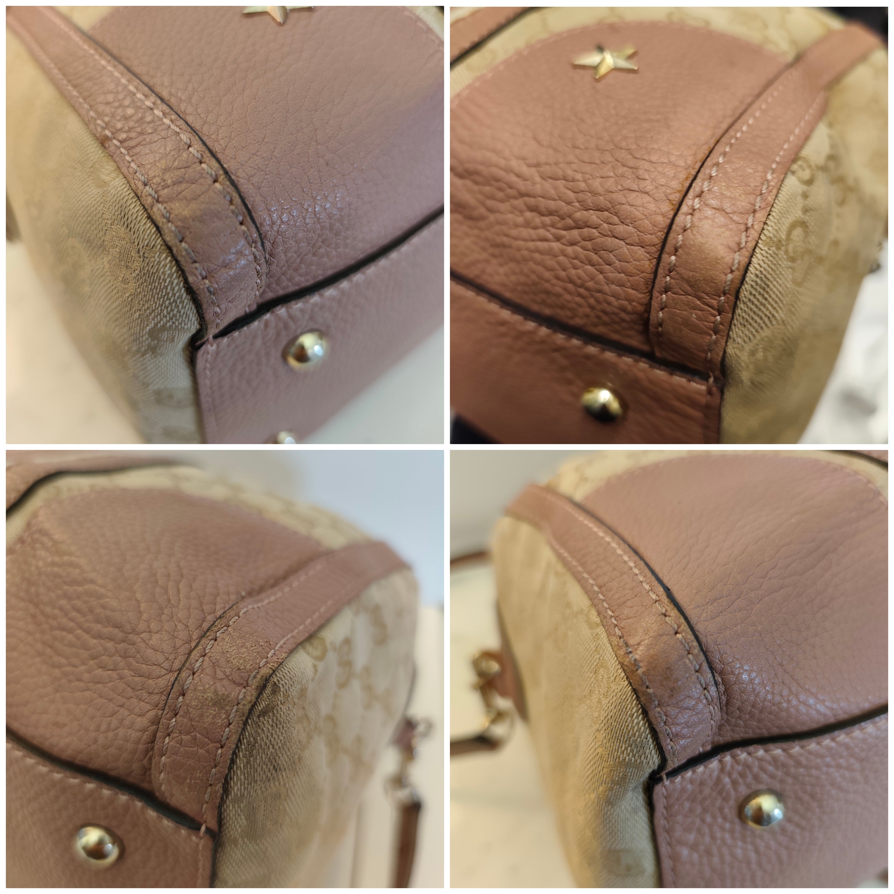GUCCI - Bauletto Boston Edizione Limitata in Tessuto GG Beige e Rosa con Tracolla