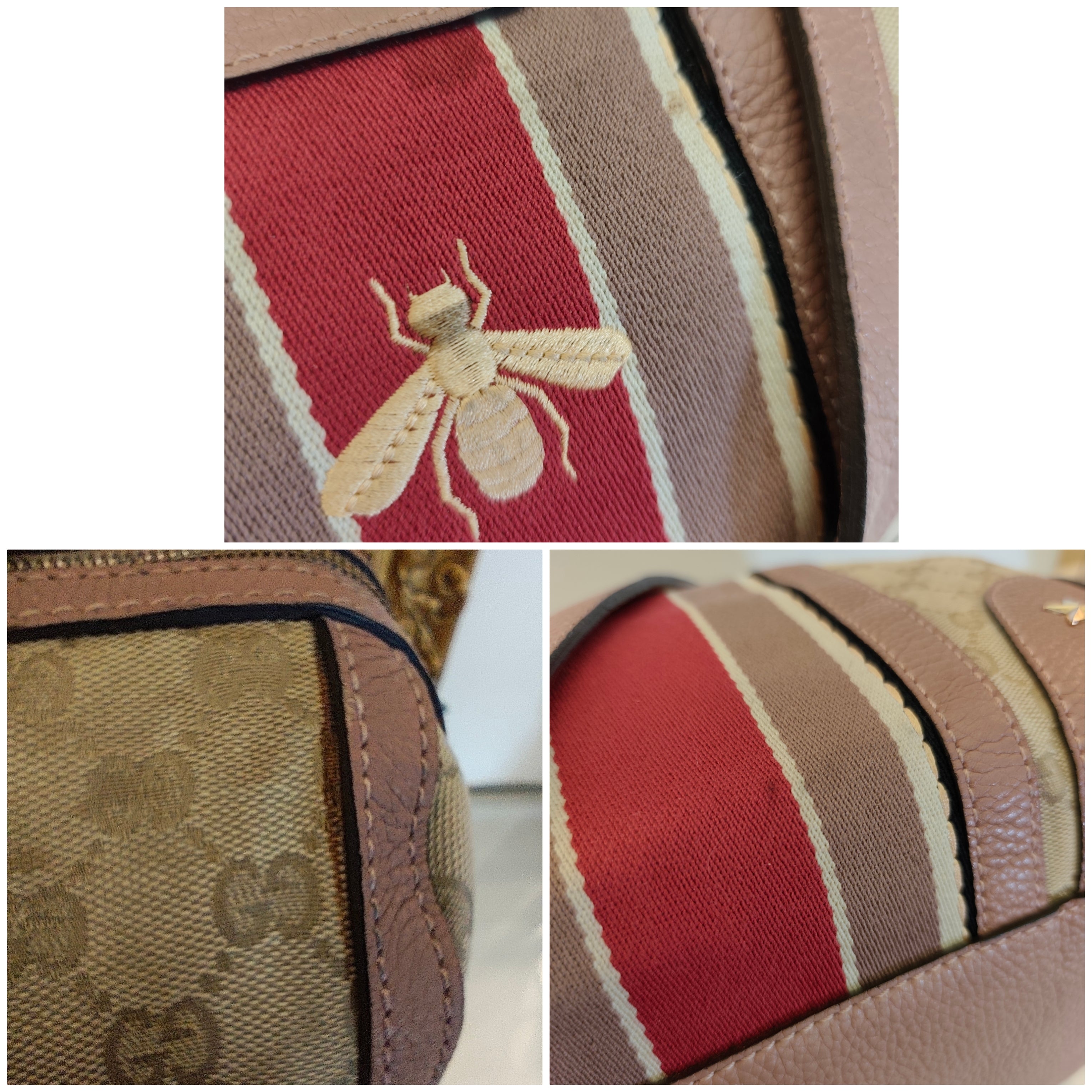 GUCCI - Bauletto Boston Edizione Limitata in Tessuto GG Beige e Rosa con Tracolla