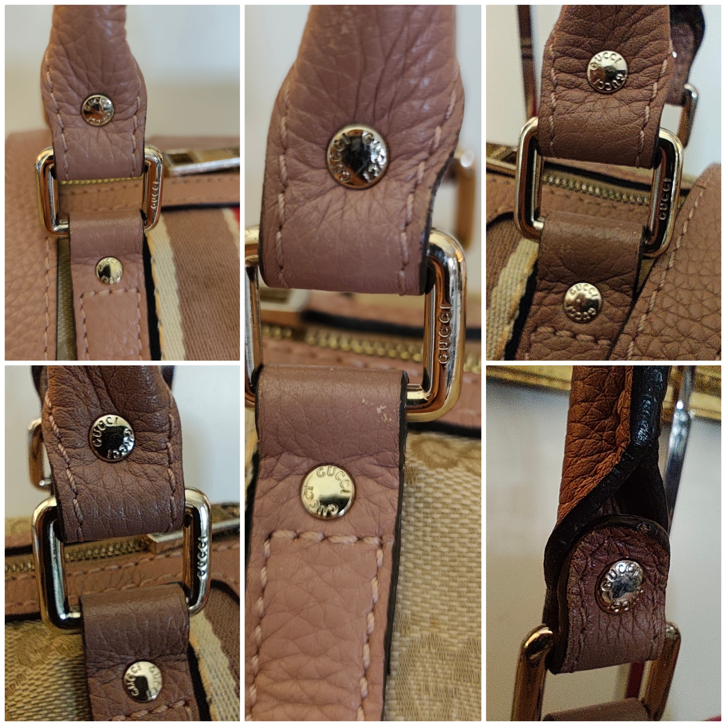 GUCCI - Bauletto Boston Edizione Limitata in Tessuto GG Beige e Rosa con Tracolla