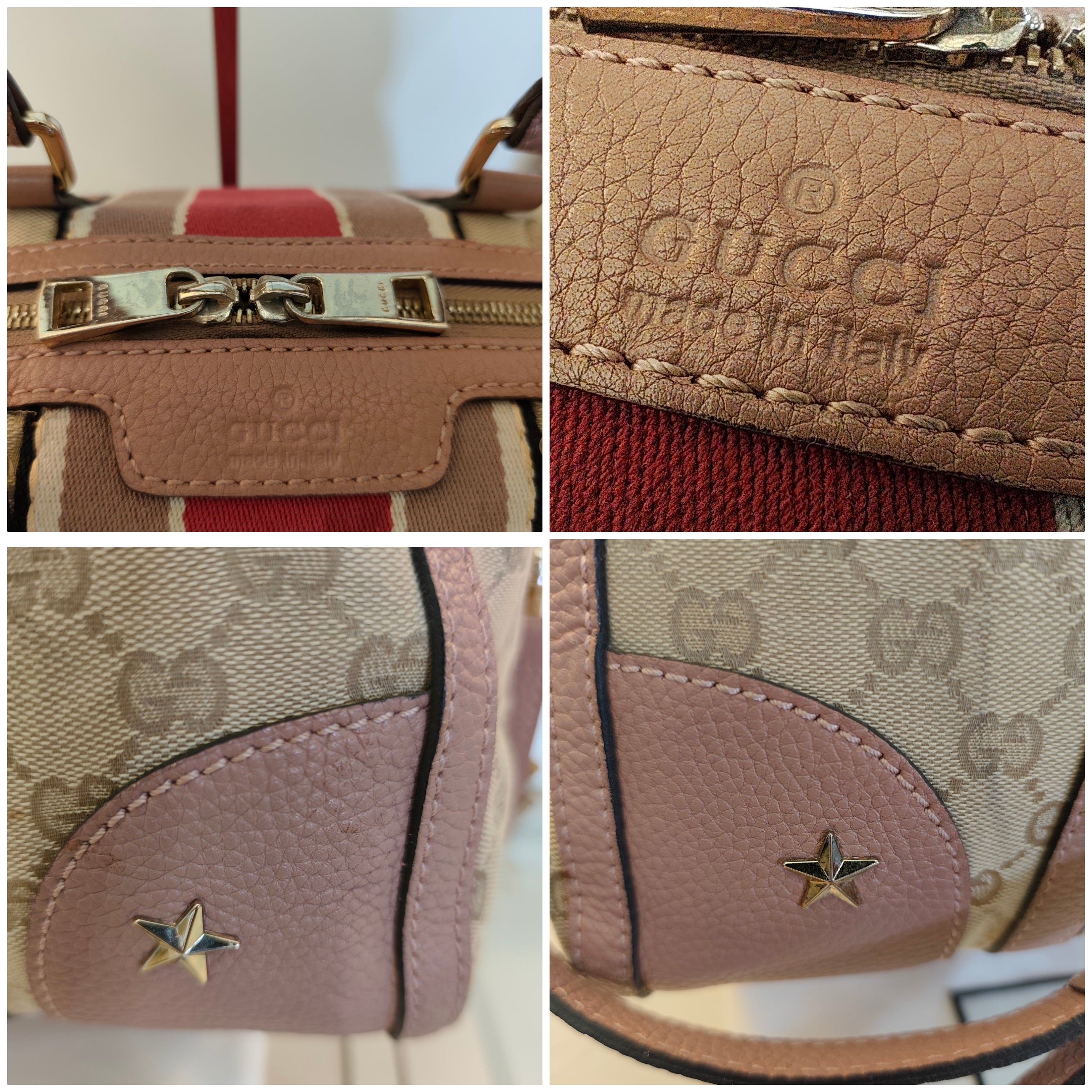 GUCCI - Bauletto Boston Edizione Limitata in Tessuto GG Beige e Rosa con Tracolla
