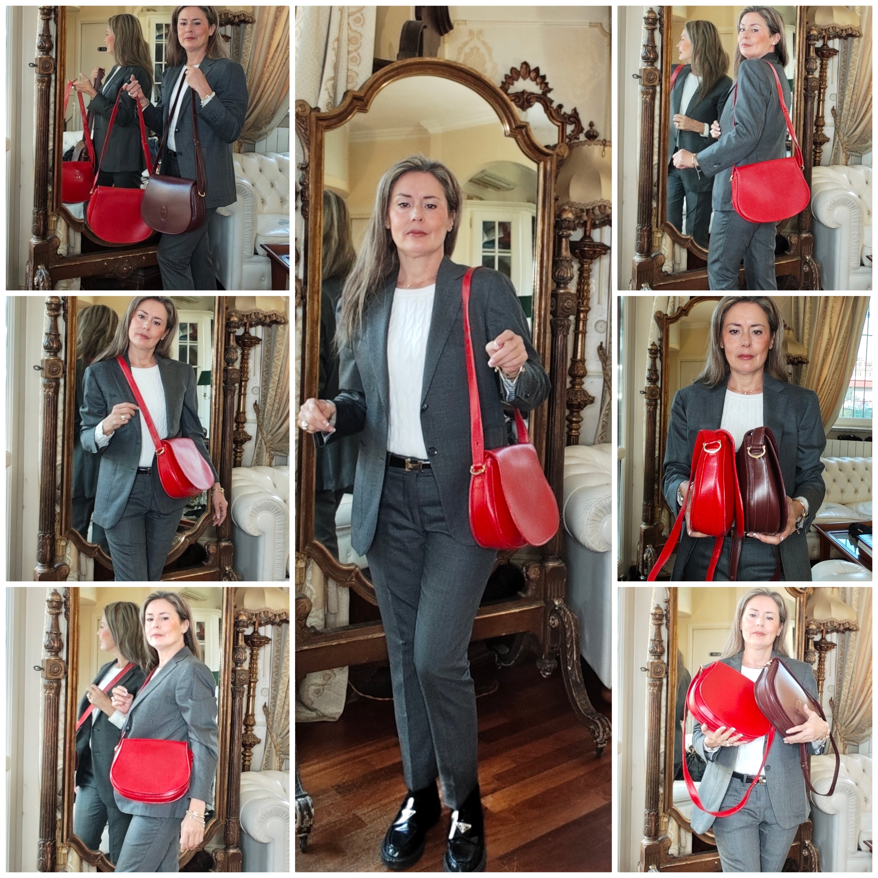 Cartier - Borsa a Spalla o Tracolla in Pelle Rossa