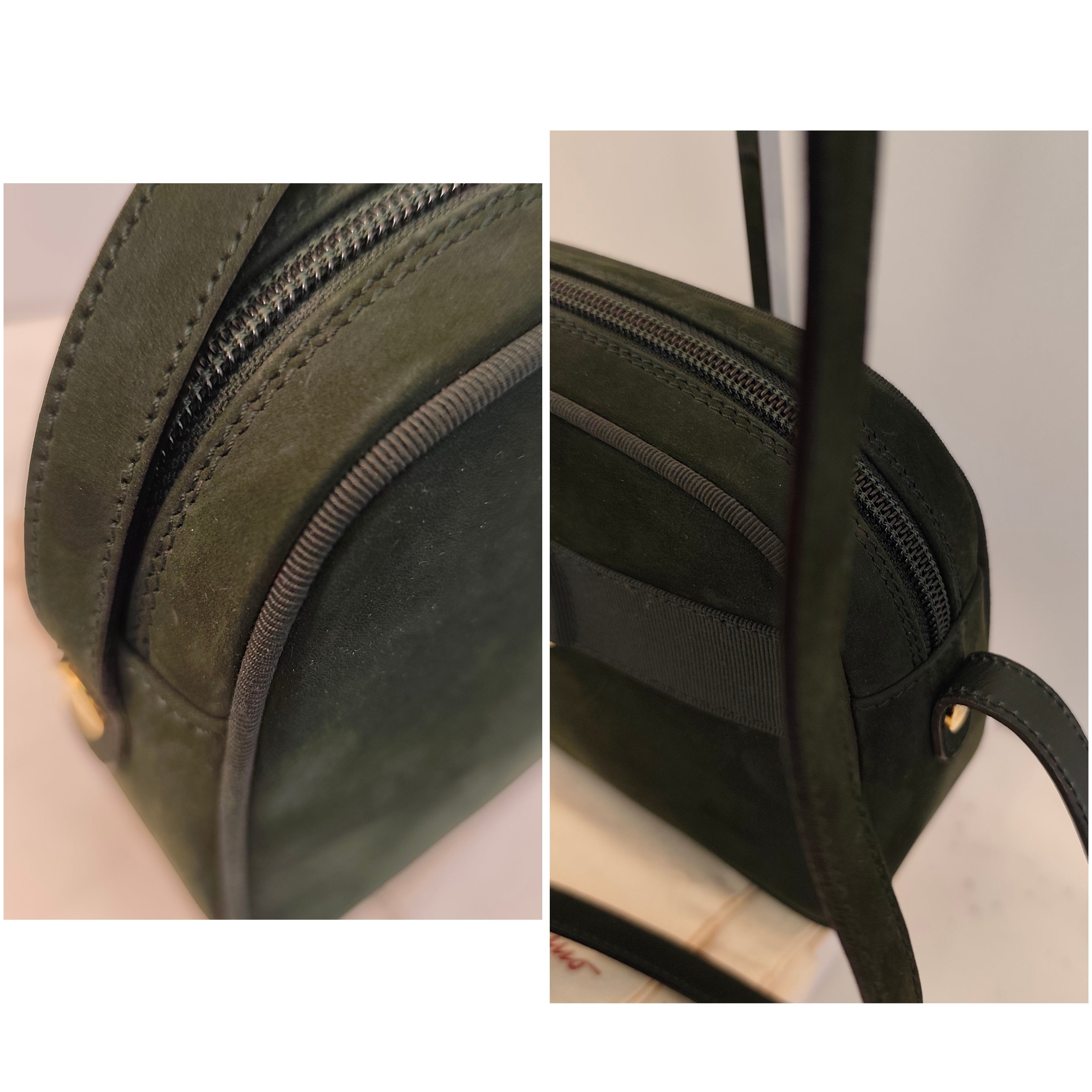 Ferragamo - Borsa a Tracolla “VARA” Camera Bag Camoscio Verde Bosco