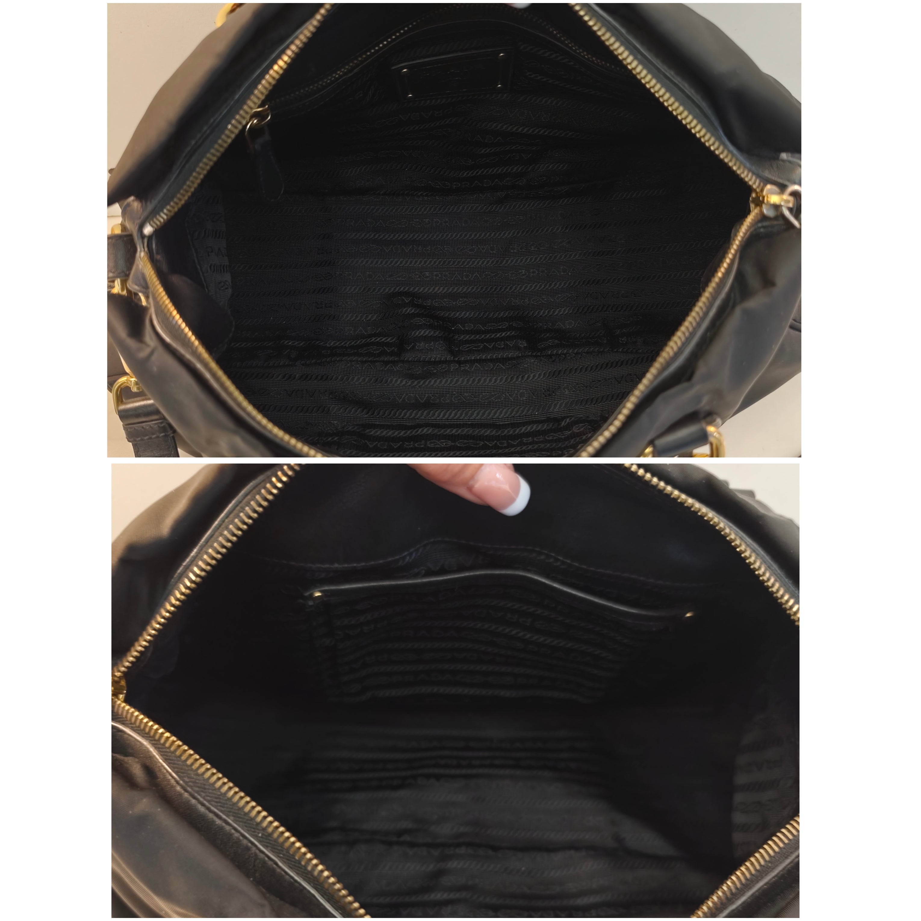 Prada - Bauletto Espandibile - Tote Bag Nylon Nero con Tracolla