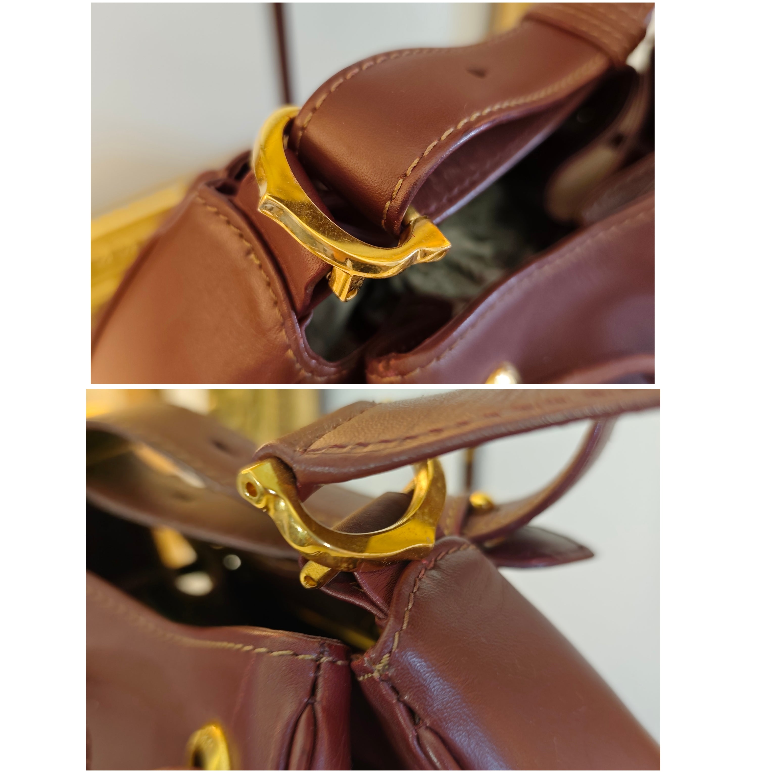 Cartier – Borsa Secchiello in Pelle Bordeaux