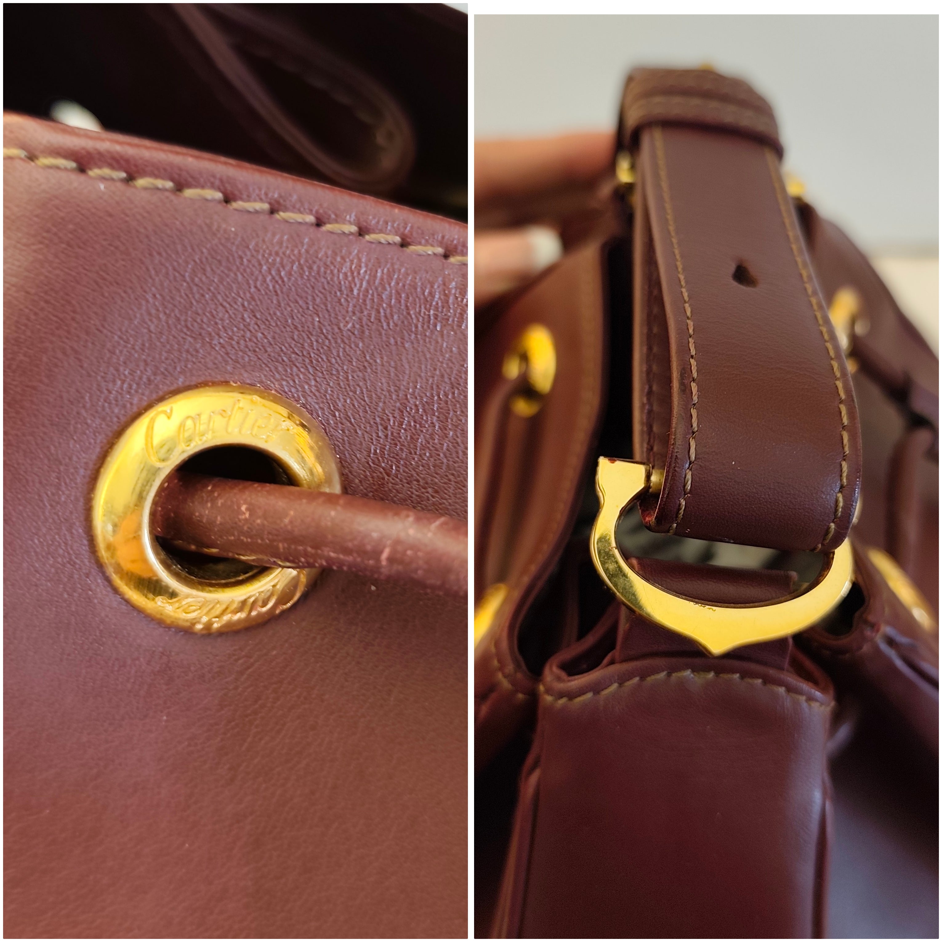 Cartier – Borsa Secchiello in Pelle Bordeaux
