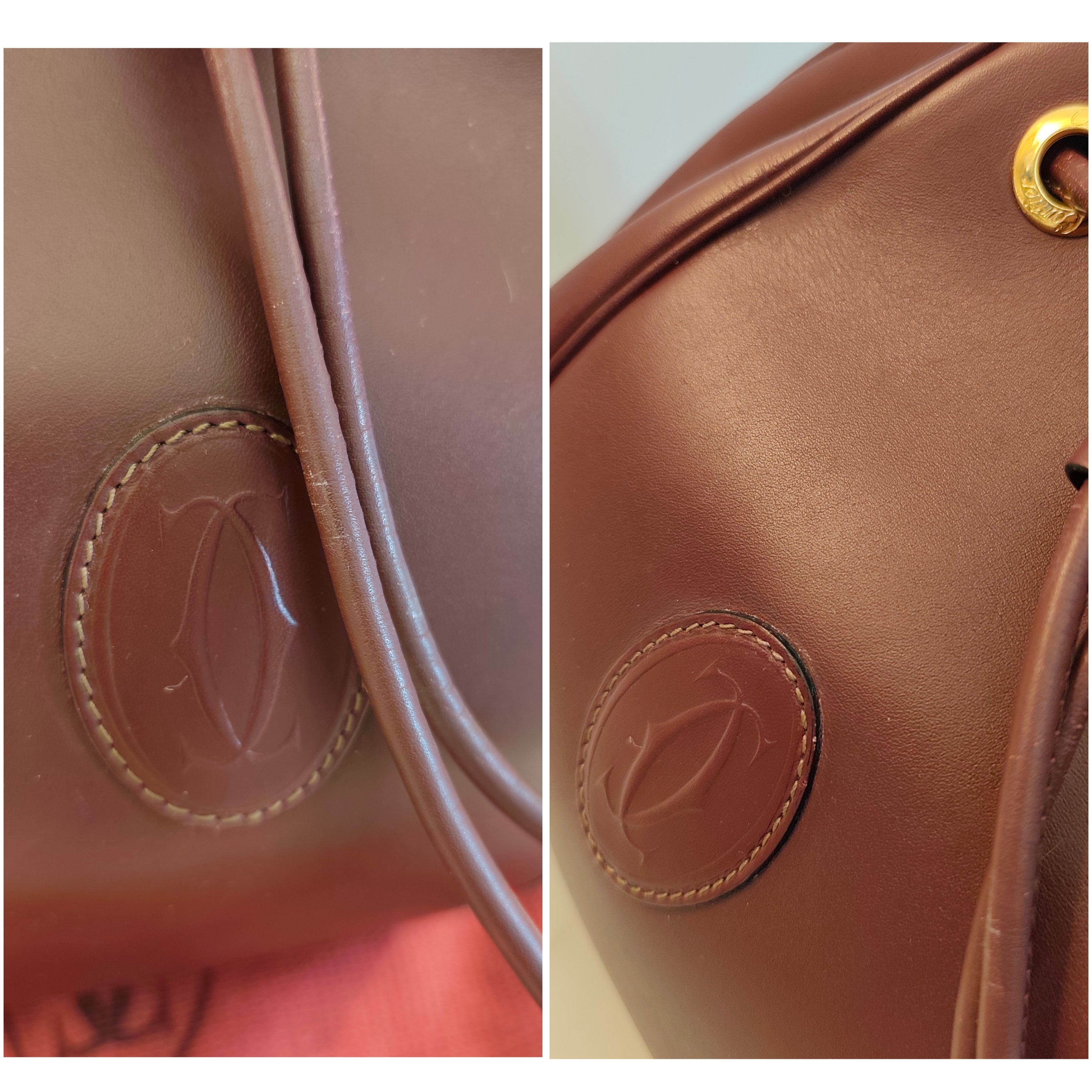 Cartier – Borsa Secchiello in Pelle Bordeaux