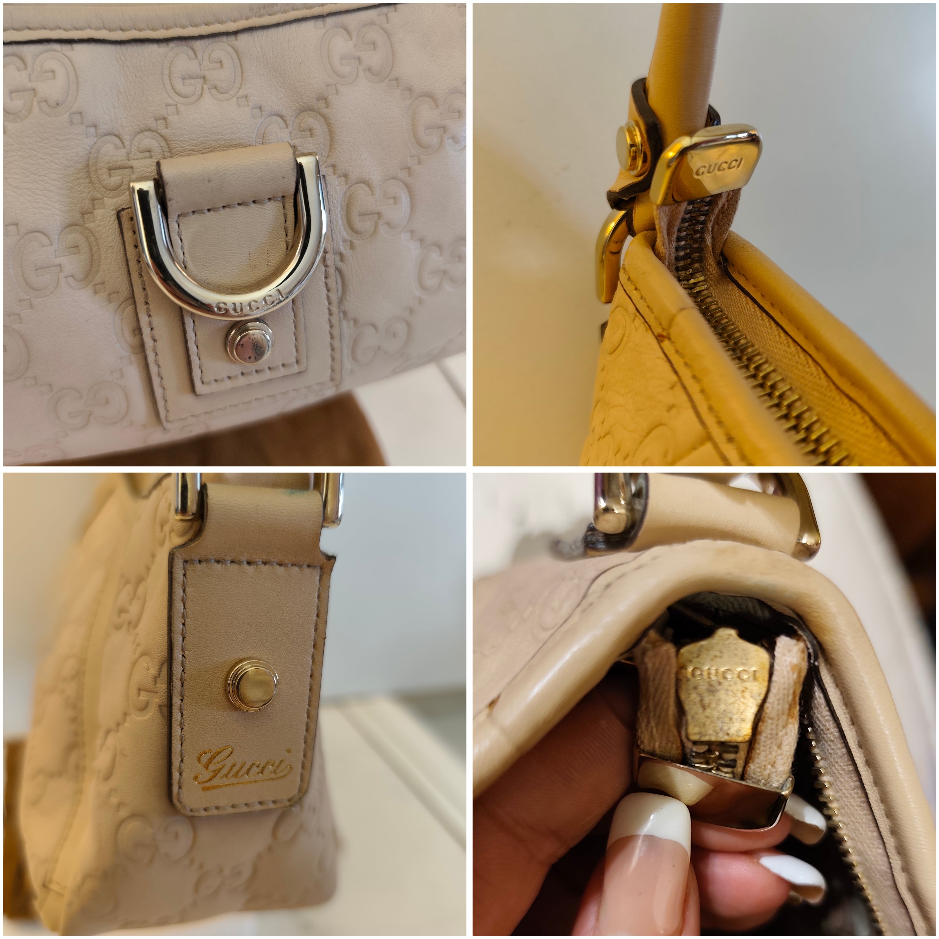 Gucci - Abbey D-Ring Borsa a Spalla in Pelle Guccissima Avorio