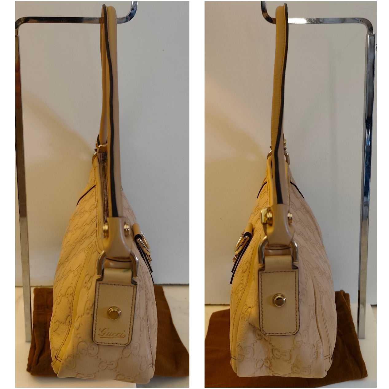 Gucci - Abbey D-Ring Borsa a Spalla in Pelle Guccissima Avorio