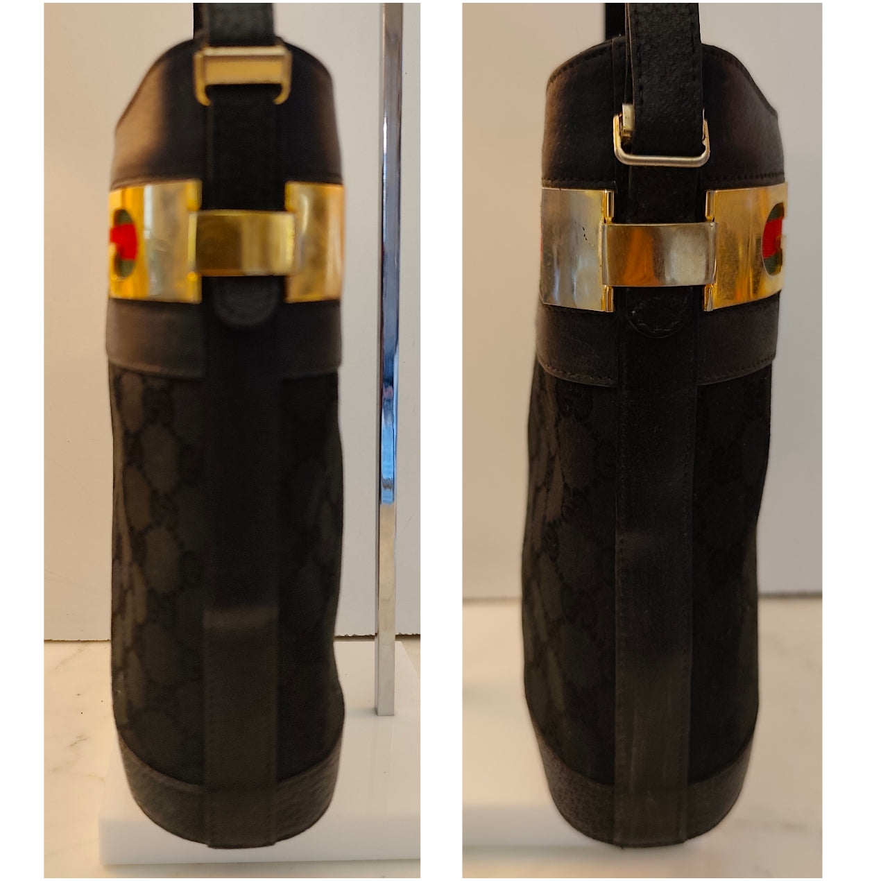 Gucci - Secchiello Ophidia Ovale "GG" Supreme Nero