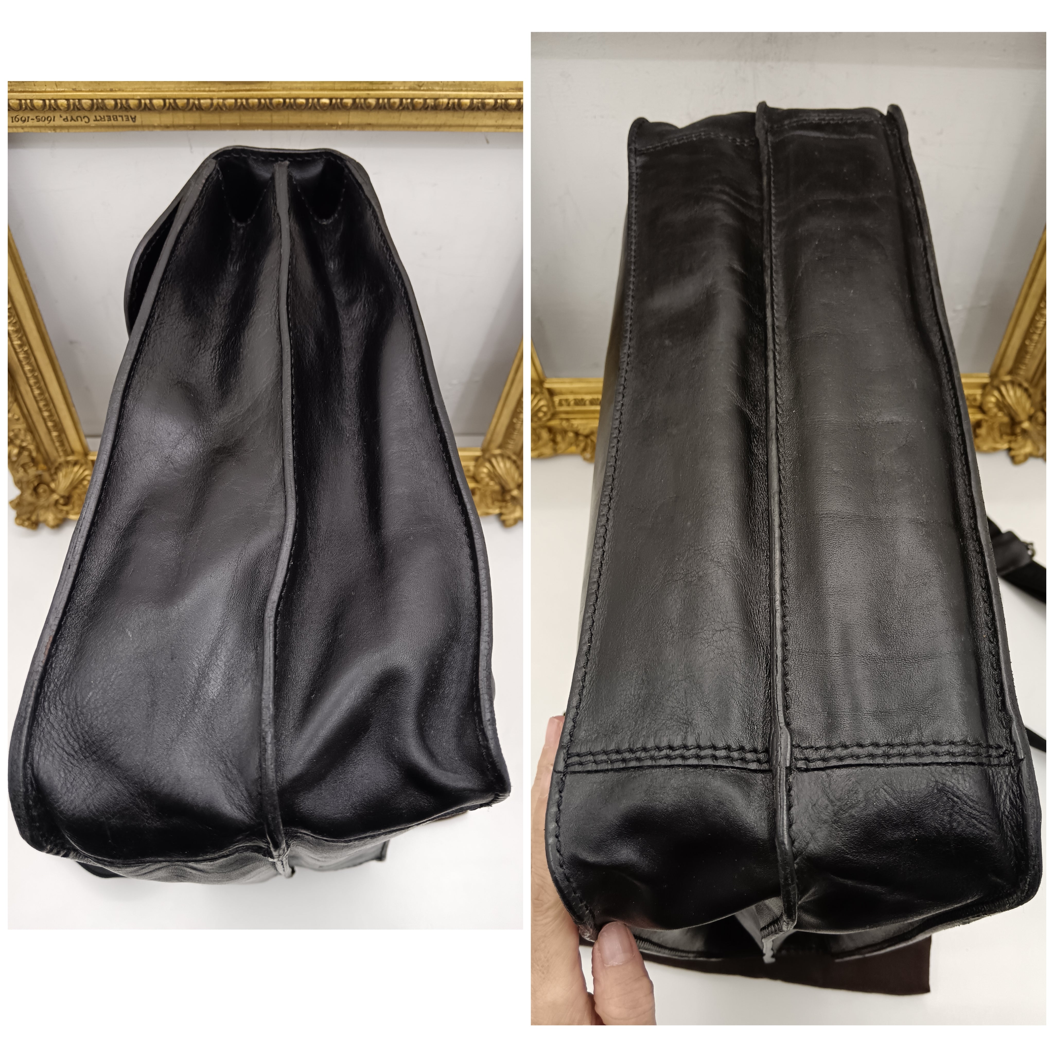 The Bridge – Cartella/Borsa lavoro pelle nera con tracolla