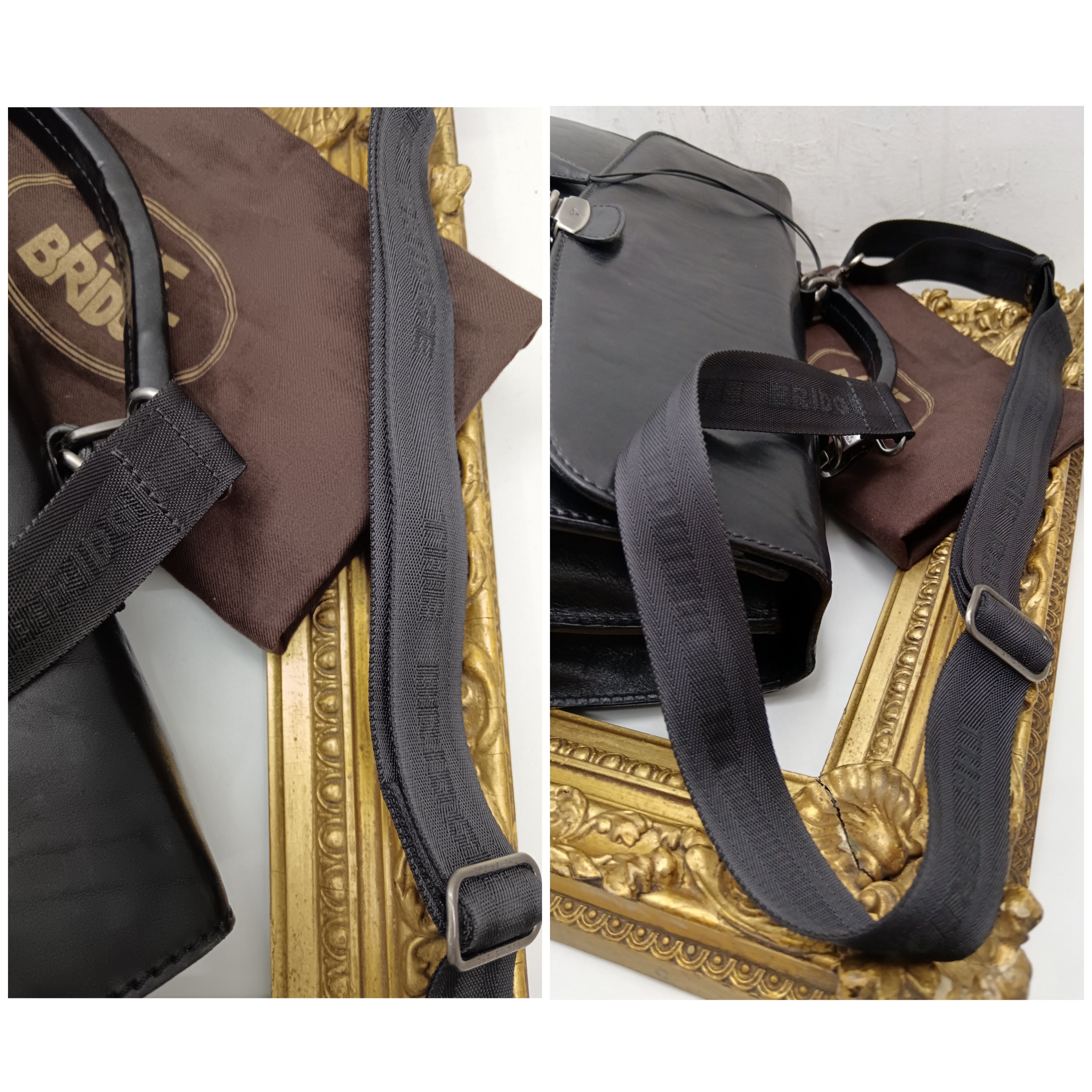 The Bridge – Cartella/Borsa lavoro pelle nera con tracolla