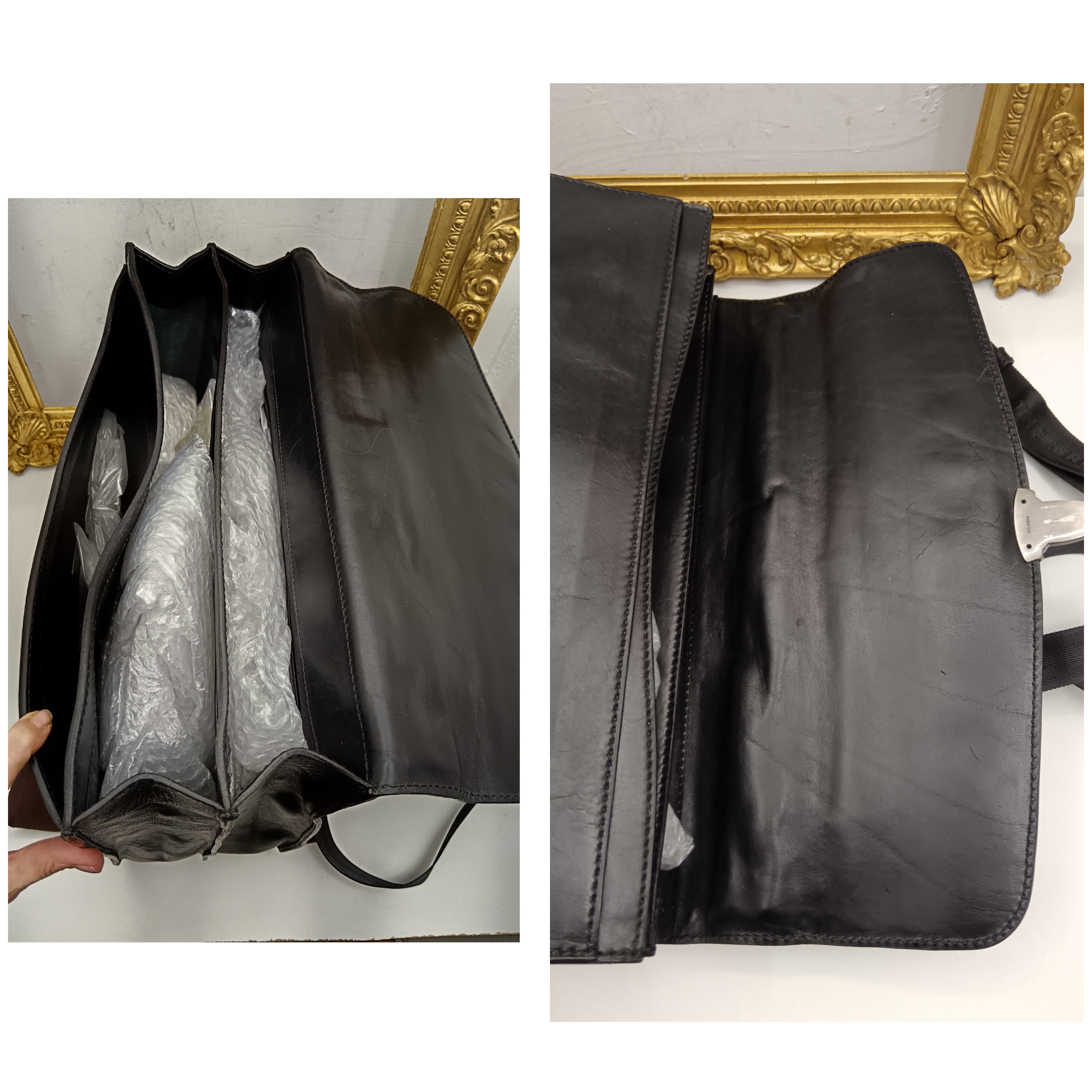 The Bridge – Cartella/Borsa lavoro pelle nera con tracolla