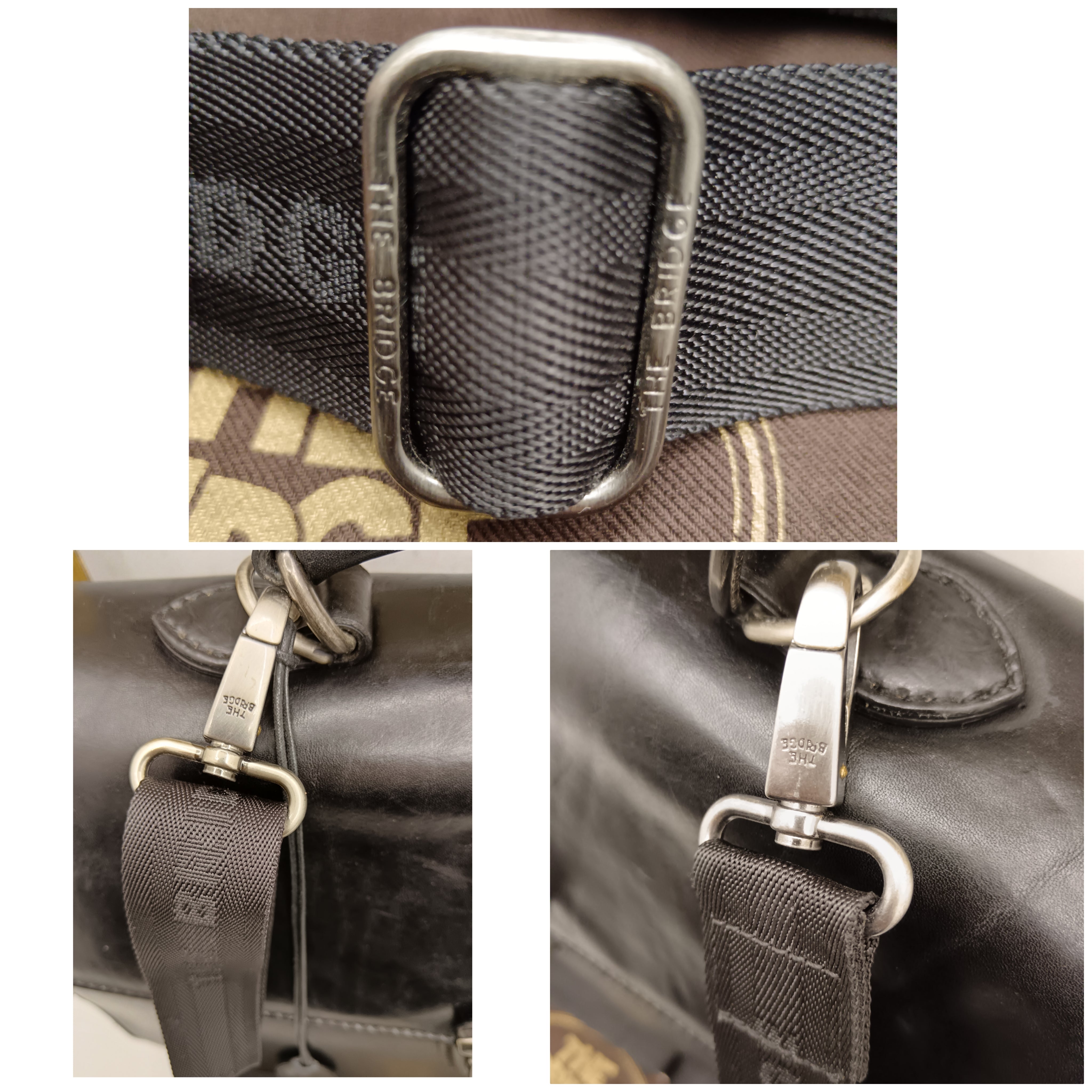 The Bridge – Cartella/Borsa lavoro pelle nera con tracolla