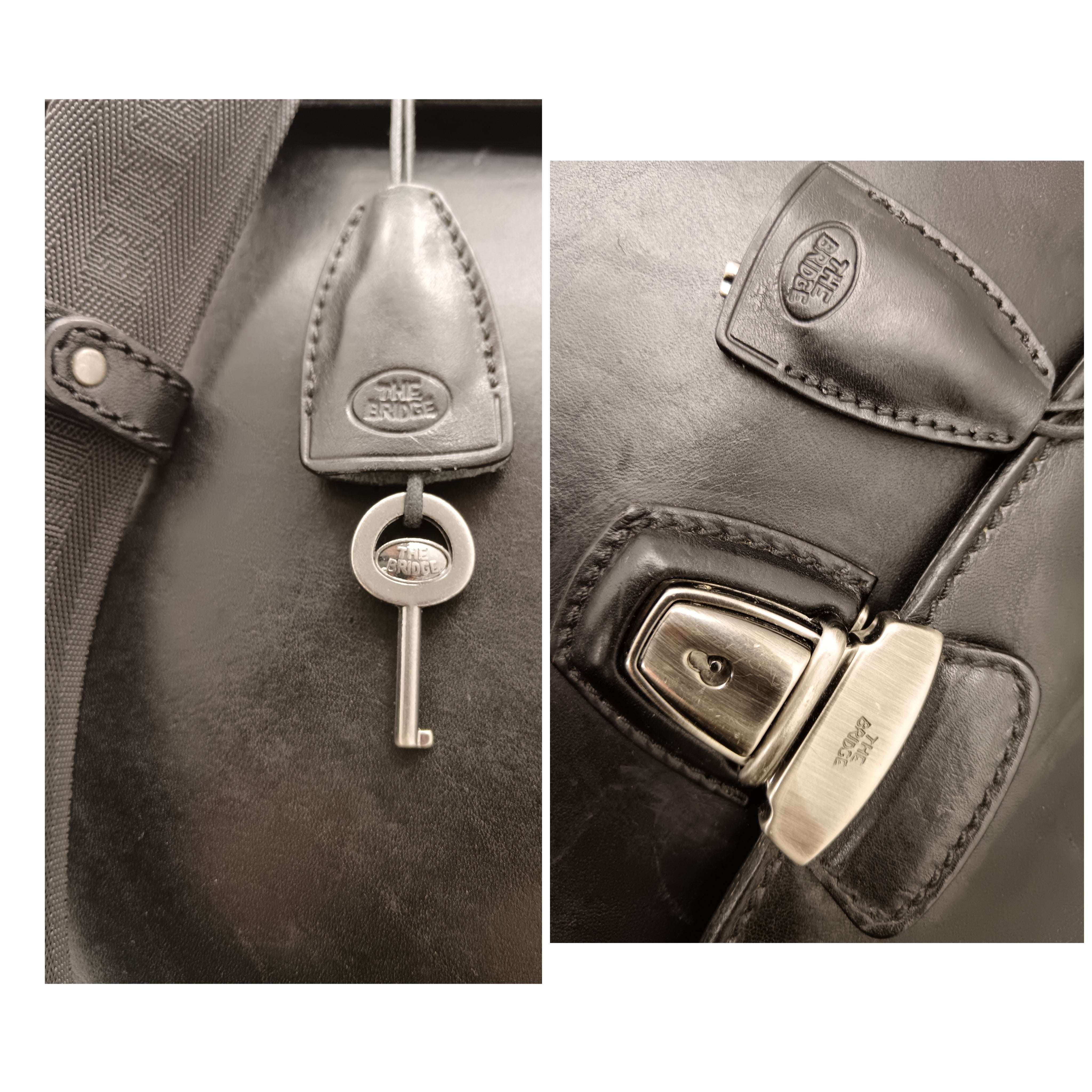 The Bridge – Cartella/Borsa lavoro pelle nera con tracolla