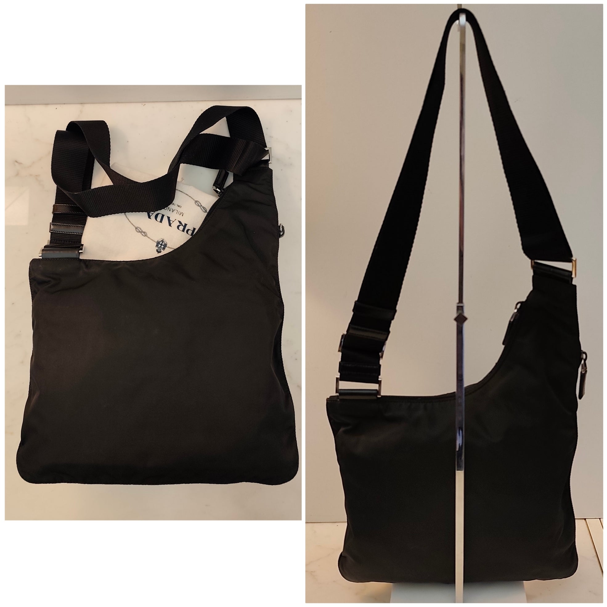 Prada - Borsa Borsello a Spalla o Tracolla Re-Nylon Nero