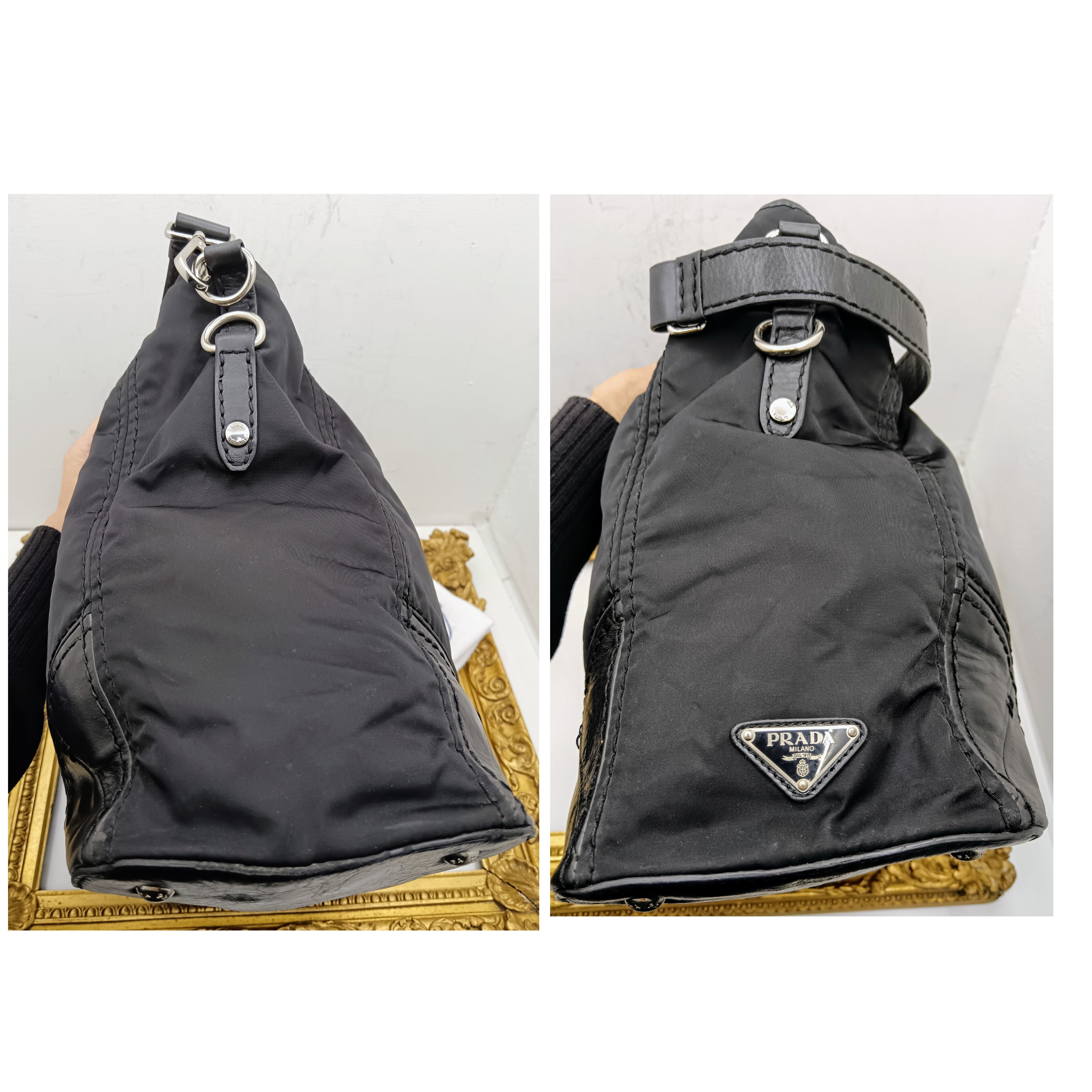 Prada - Shopper a Spalla o Tracolla Nylon e Pelle Chiusura a Scatto