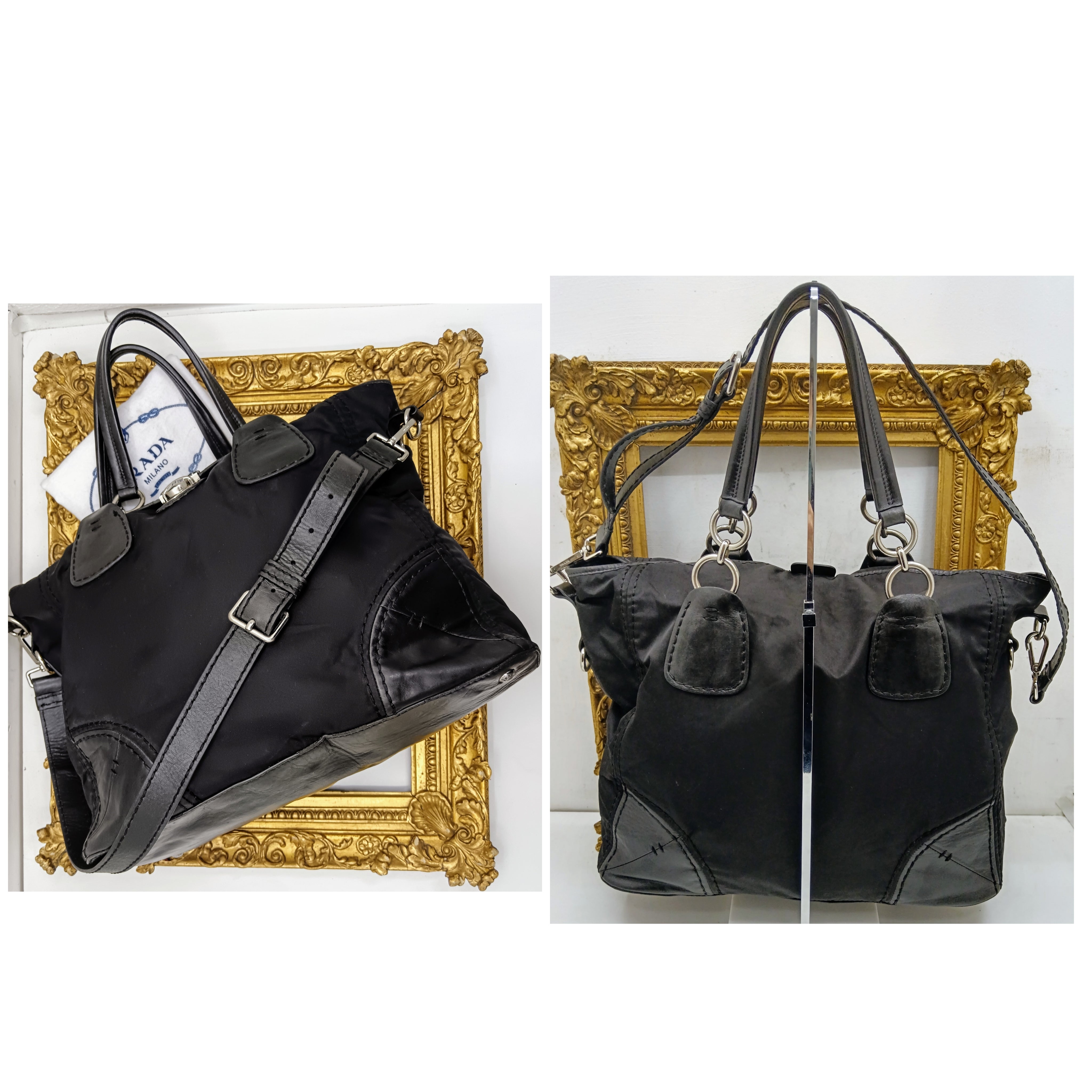 Prada - Shopper a Spalla o Tracolla Nylon e Pelle Chiusura a Scatto